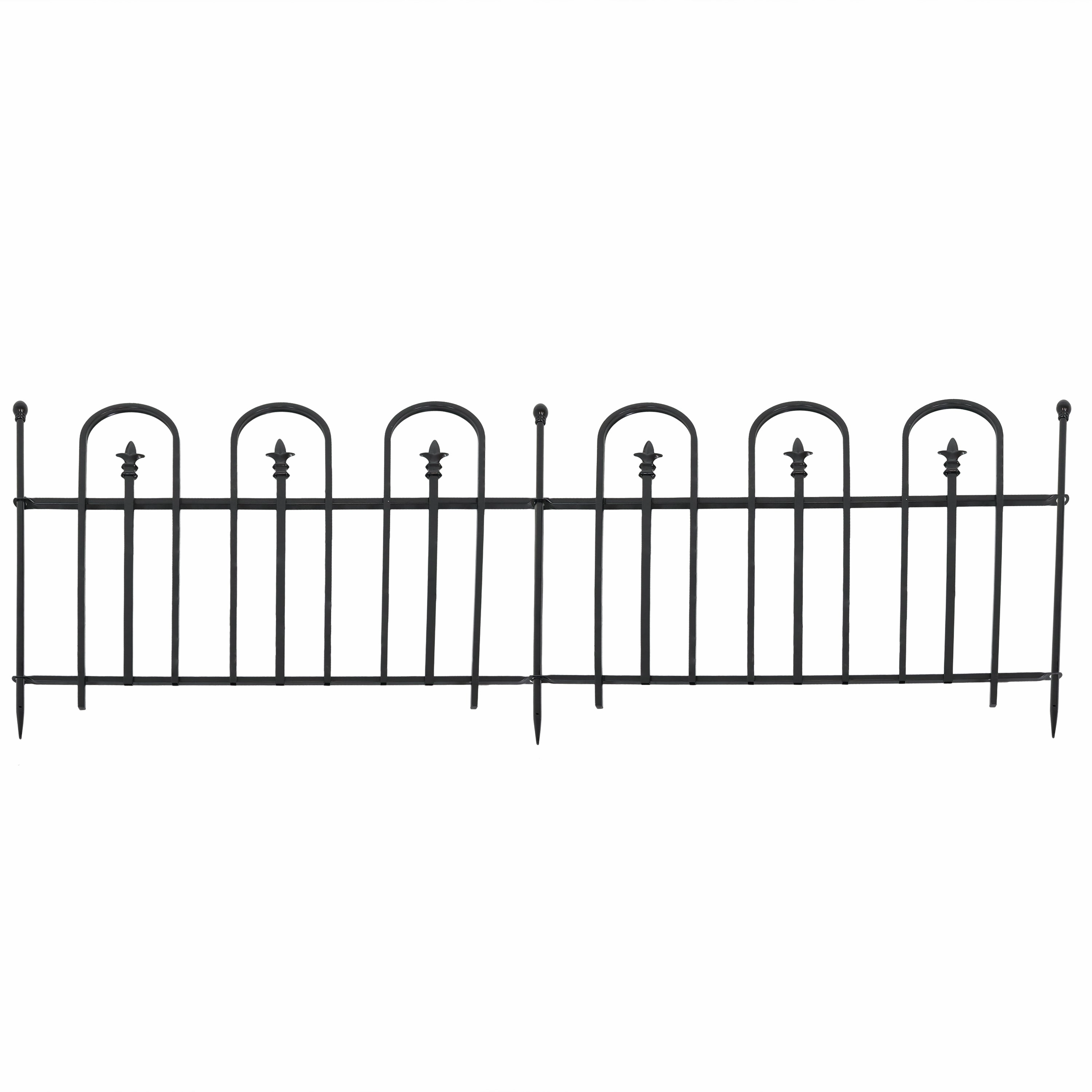 Sunnydaze 2-Piece Strasbourg Steel Garden Fence Panels - 6' Overall decorative outdoor planter box designs
