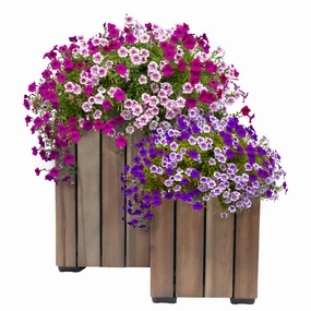 Sunnydaze 2-Piece Wooden Planter Boxes with Vertical Planks decorative outdoor planter box designs