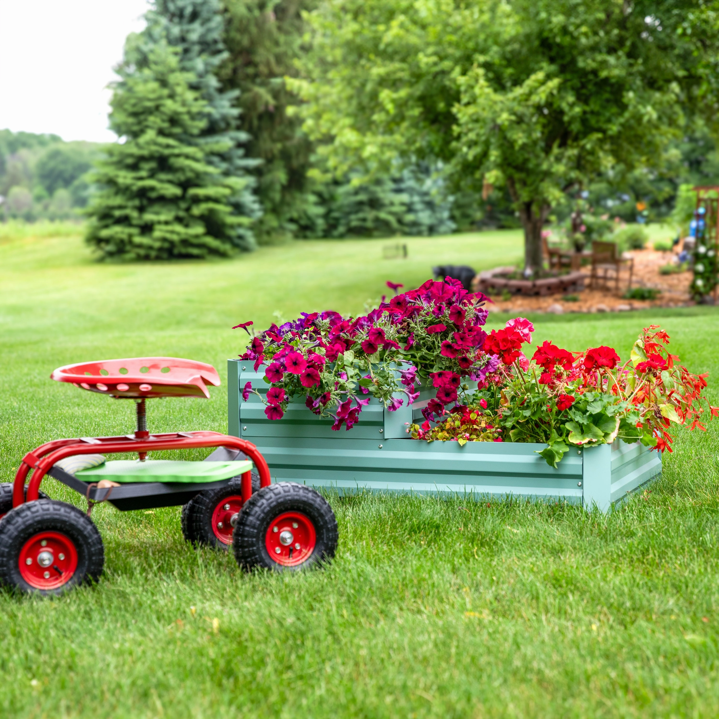 Sunnydaze 2-Tier Galvanized Raised Garden Bed - 17.5" H