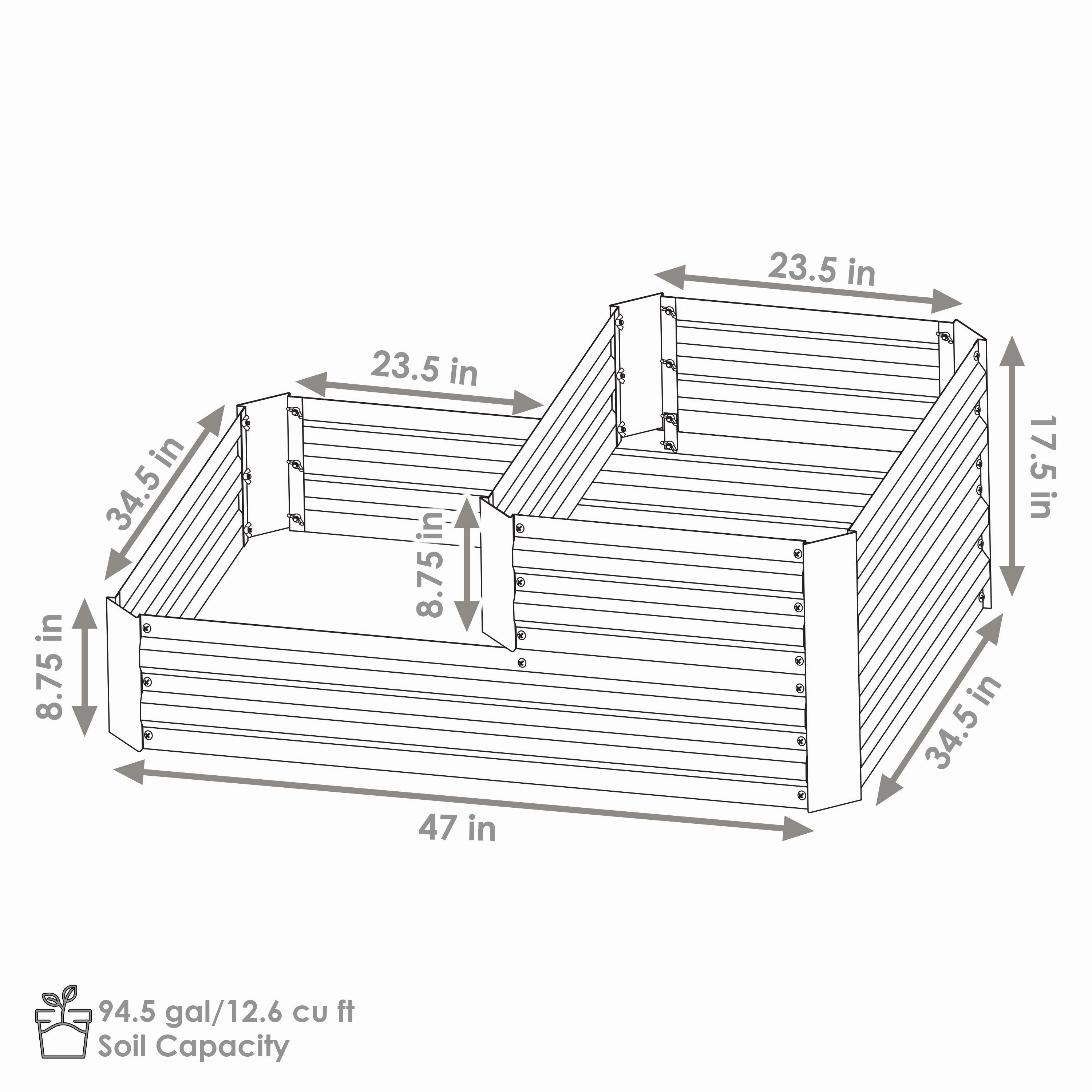 Sunnydaze 2-Tier Galvanized Raised Garden Bed - 17.5" H