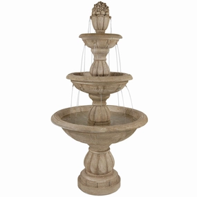 Sunnydaze 3-Tier Cornucopia Outdoor Water Fountain - 61" Houtdoor garden water fountain