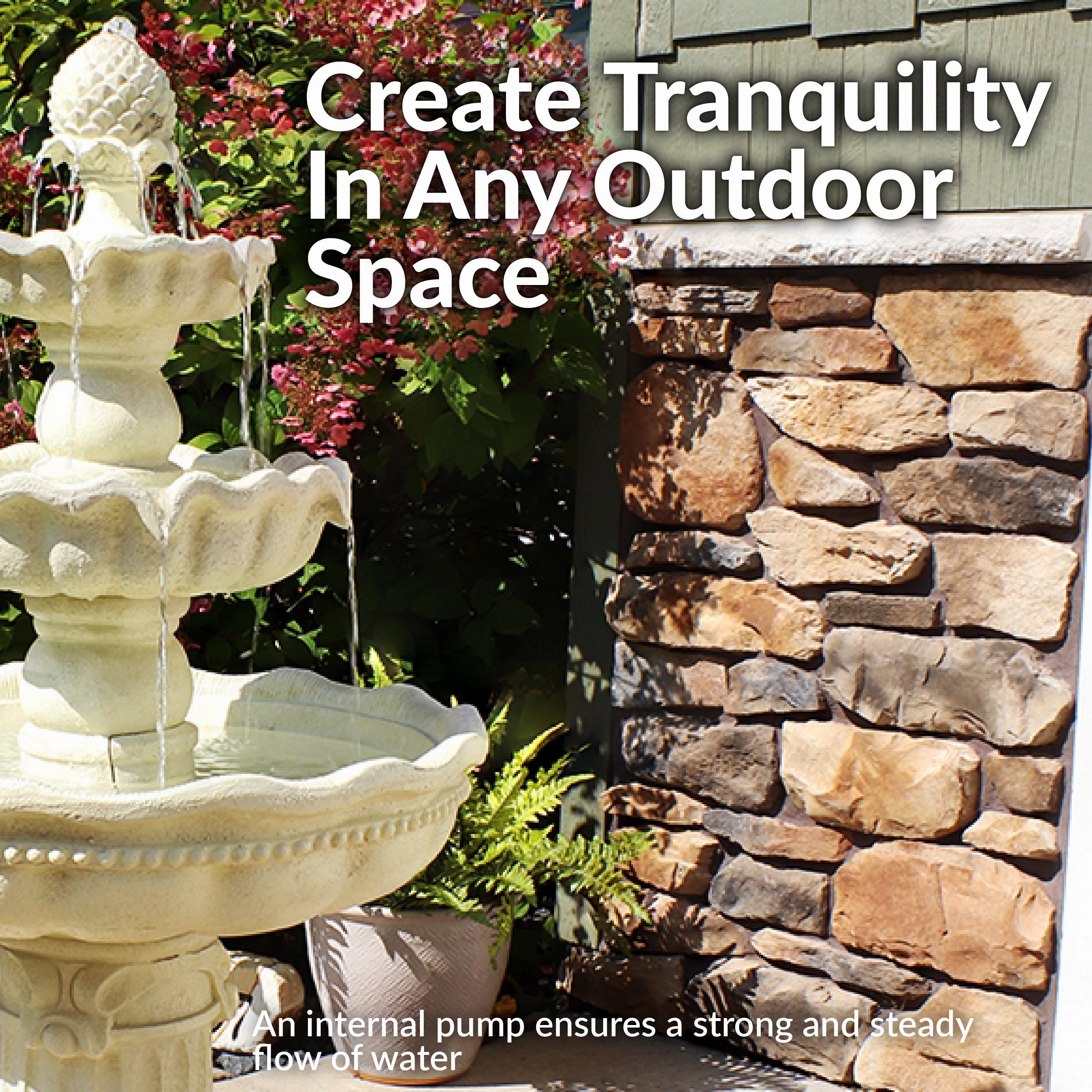 Sunnydaze 3-Tier Pineapple Garden Fountain - White - 51" H