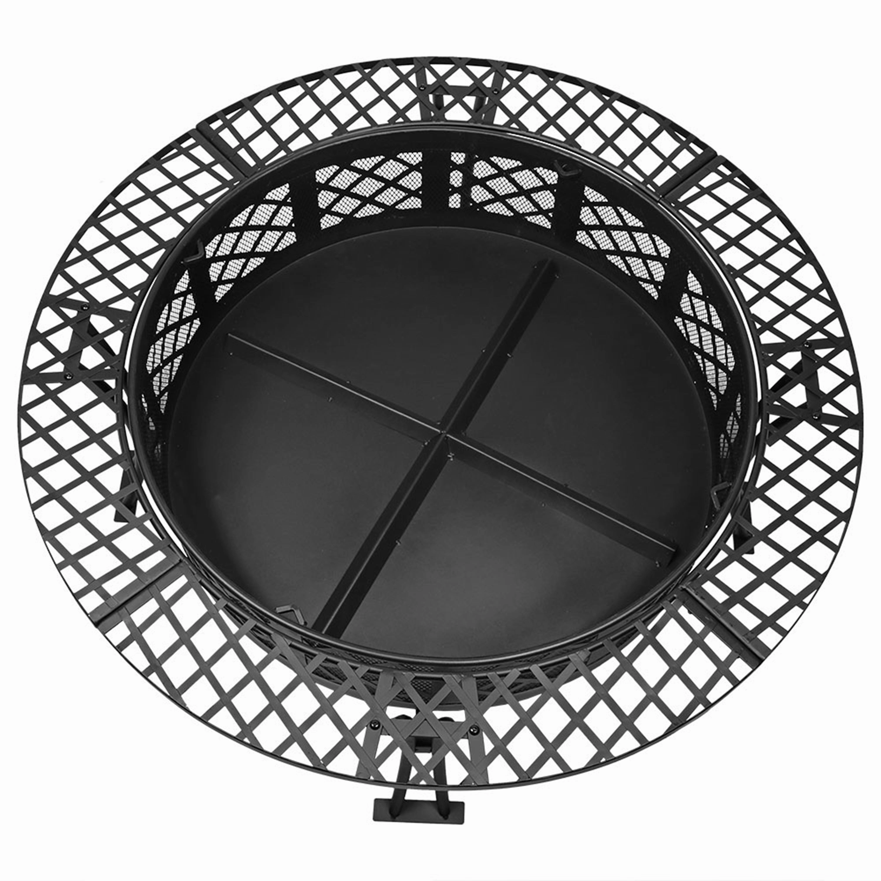 Sunnydaze 40" Diamond Weave Large Steel Fire Pit with Spark Screen