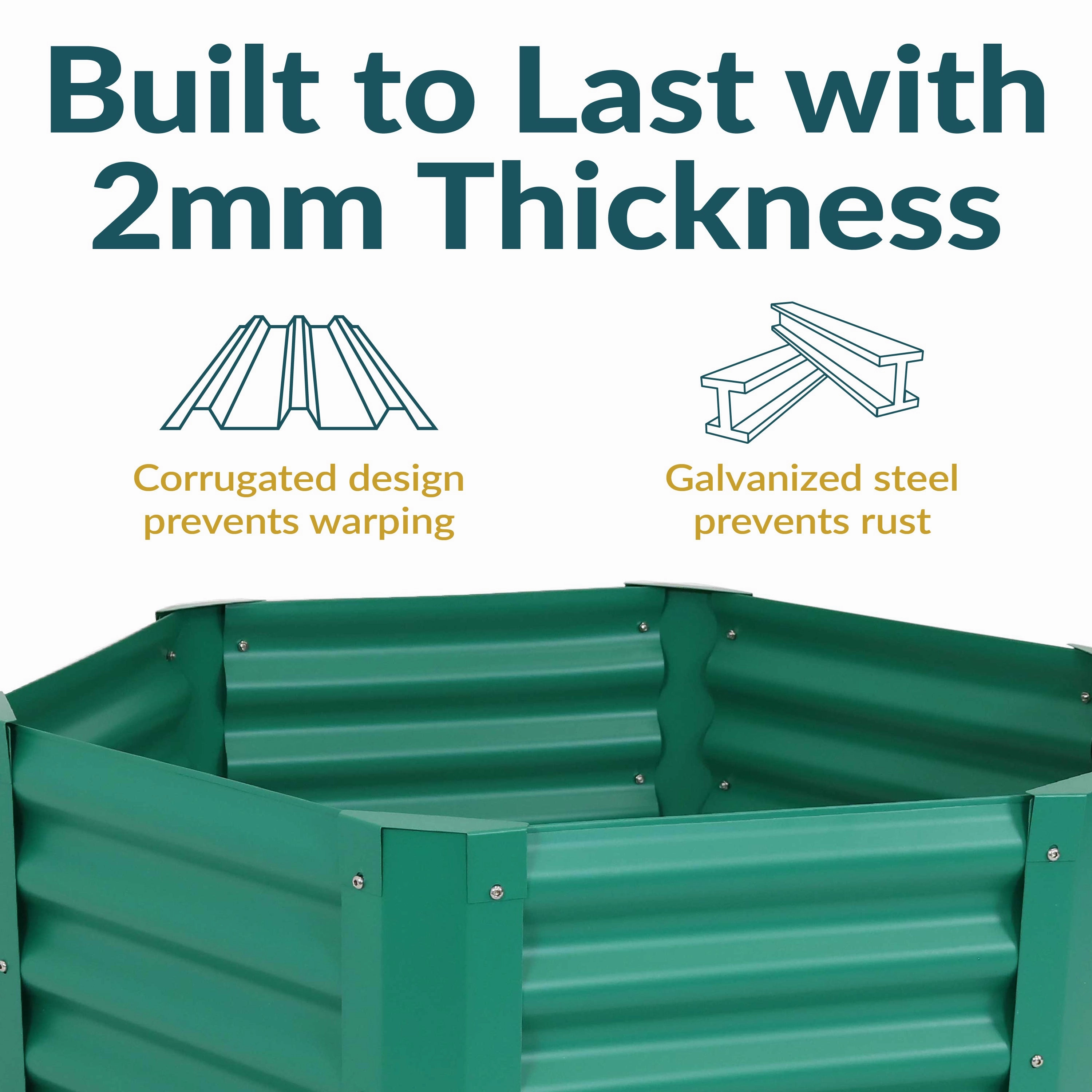 Sunnydaze 41" Steel Hexagon Raised Garden Bed