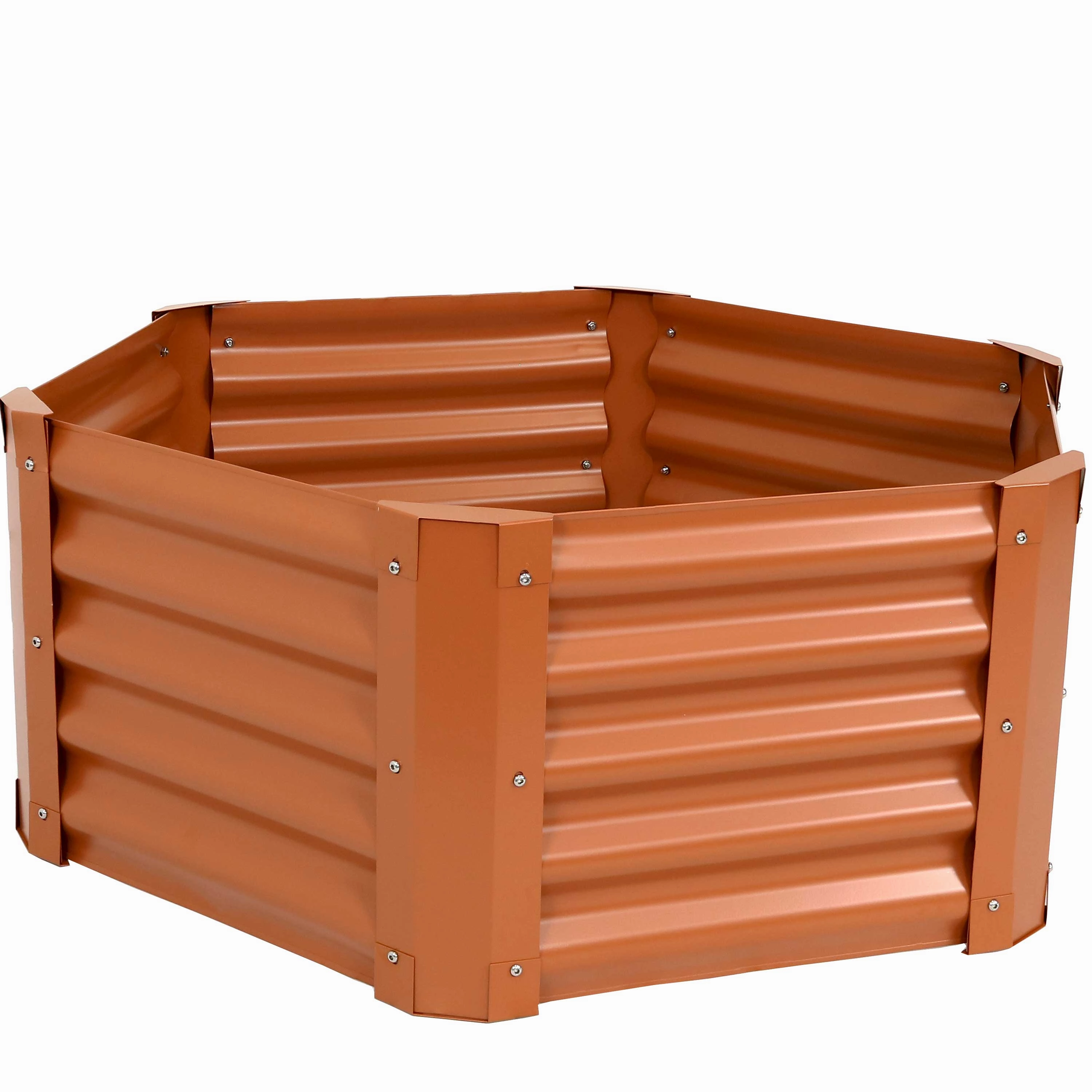 Sunnydaze 41" Steel Hexagon Raised Garden Bed