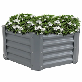 Sunnydaze 41" Steel Hexagon Raised Garden Bed decorative outdoor planter box designs
