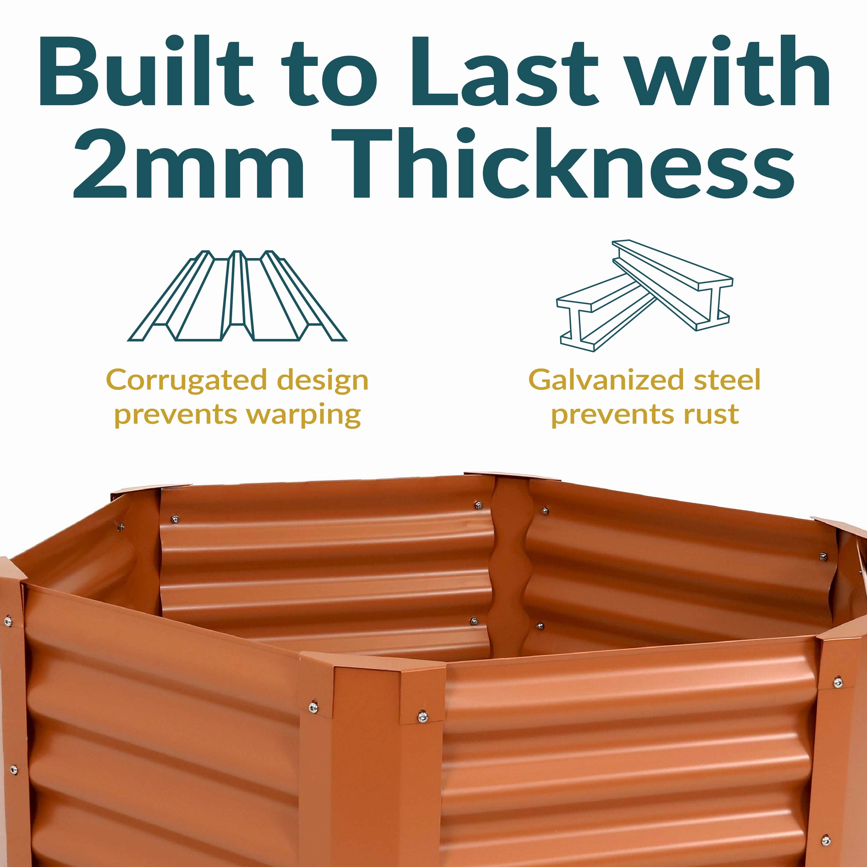 Sunnydaze 41" Steel Hexagon Raised Garden Bed