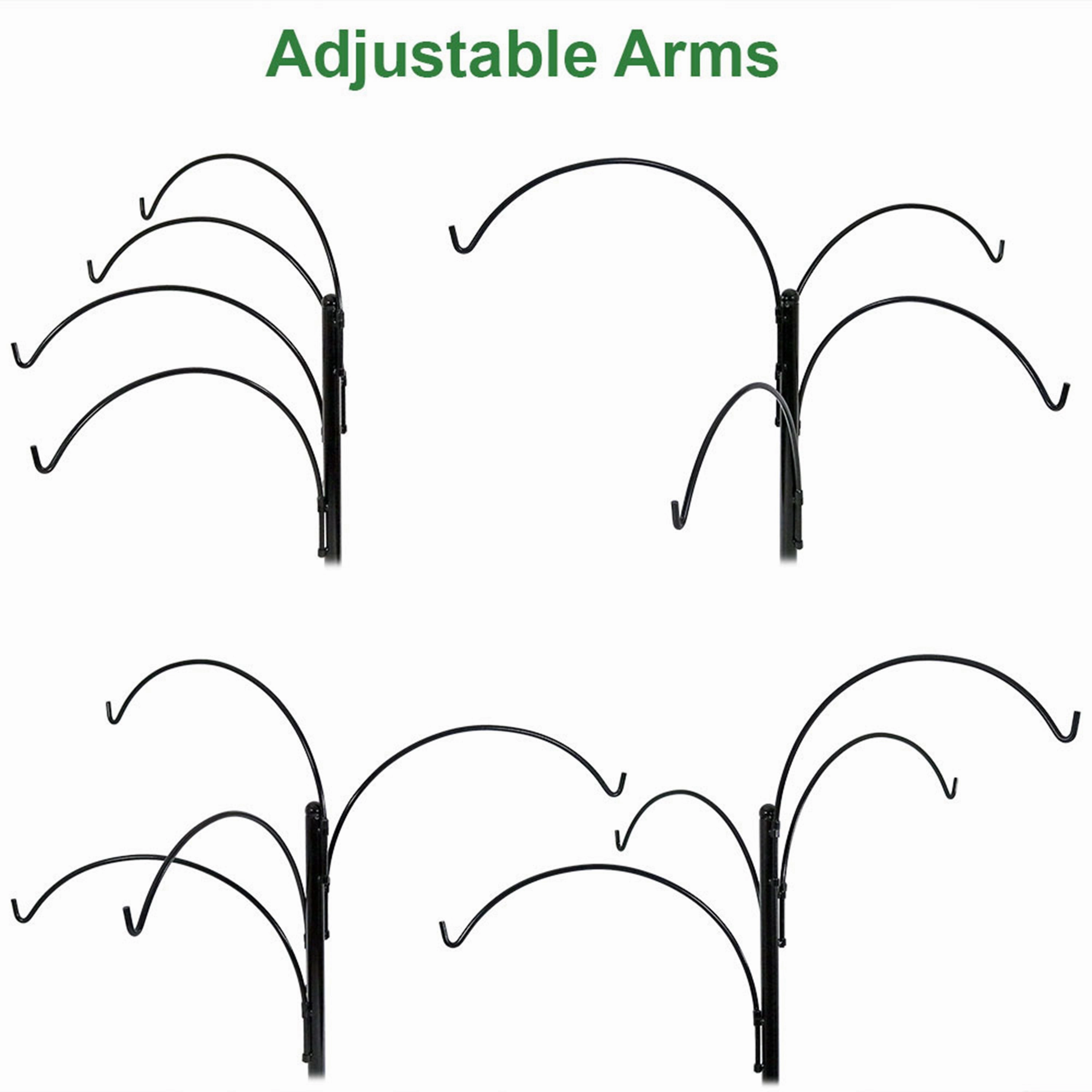 Sunnydaze 4-Arm Hanging Basket Stand with Adjustable Arms - 84" H