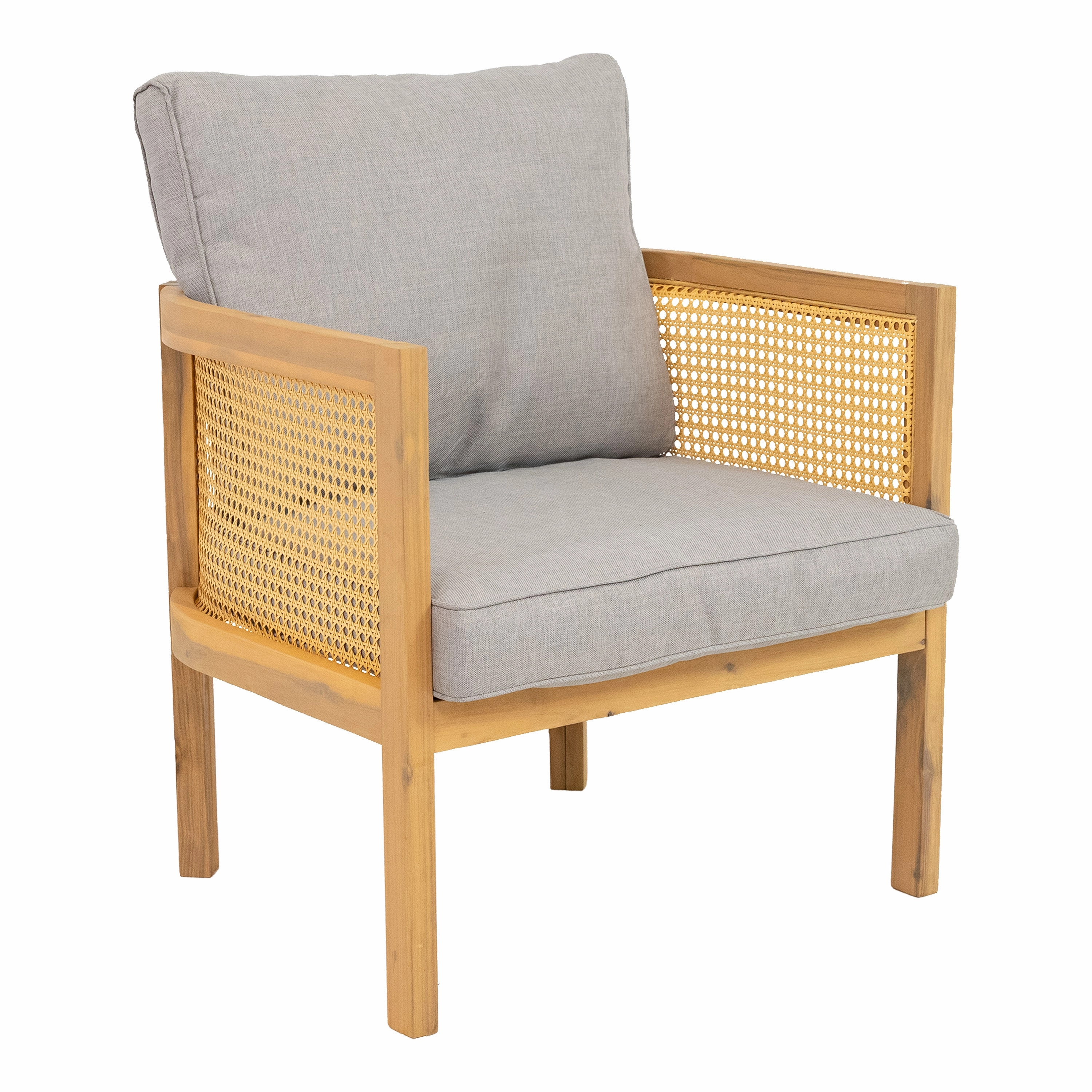 Sunnydaze 4-Piece Wood Patio Conversation Set  Wood Lounge Furniture