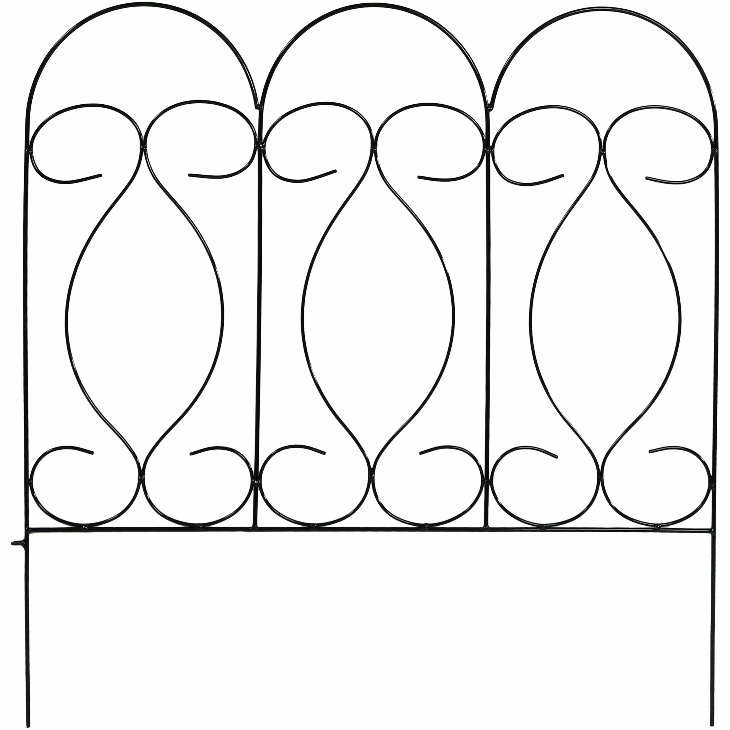 Sunnydaze 5-Piece Traditional Garden Border Fence Set - 10' Overall