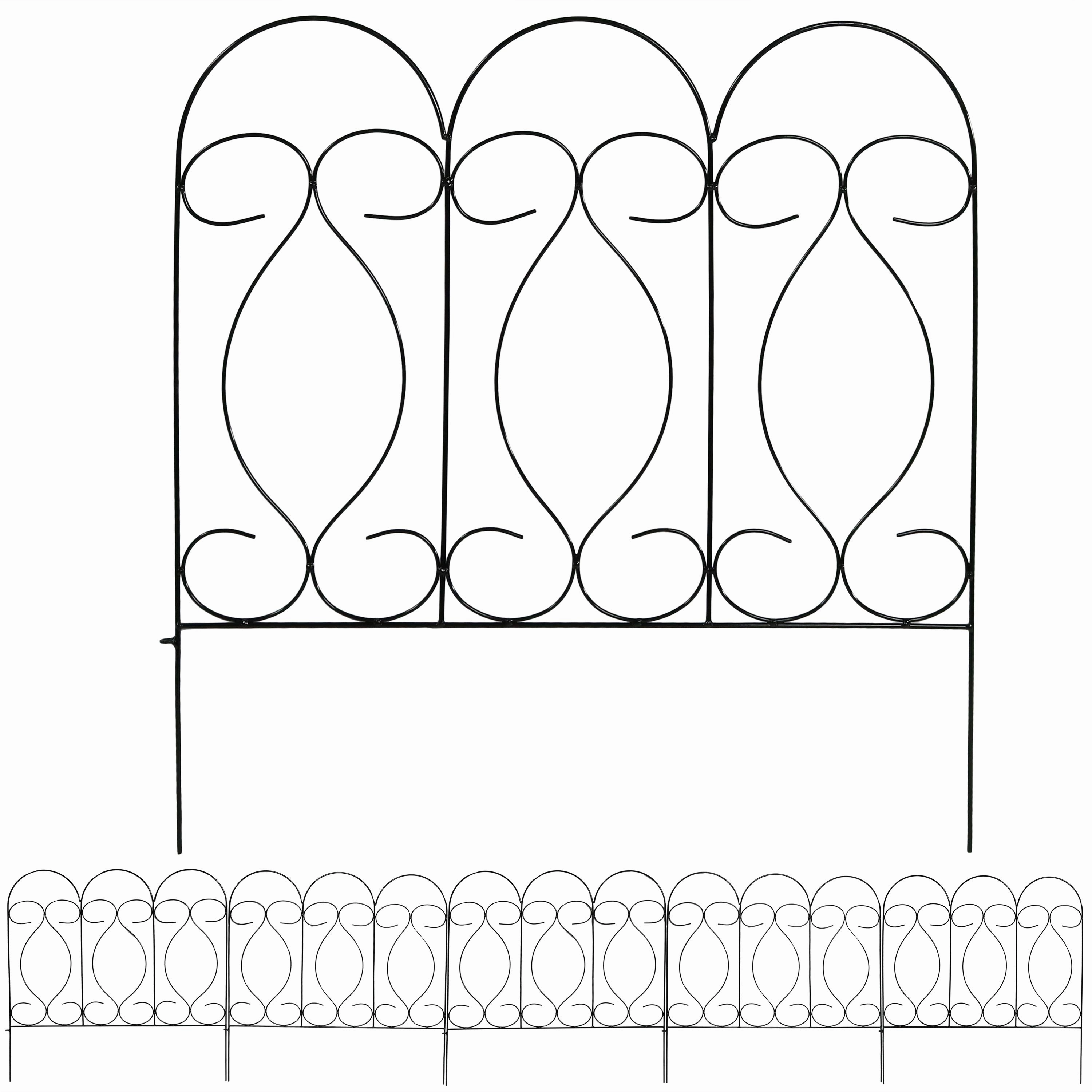 Sunnydaze 5-Piece Traditional Garden Border Fence Set - 10' Overall decorative outdoor planter box designs