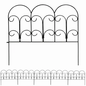 Sunnydaze 5-Piece Victorian Border Fence Set - 7.5' Overall decorative outdoor planter box designs