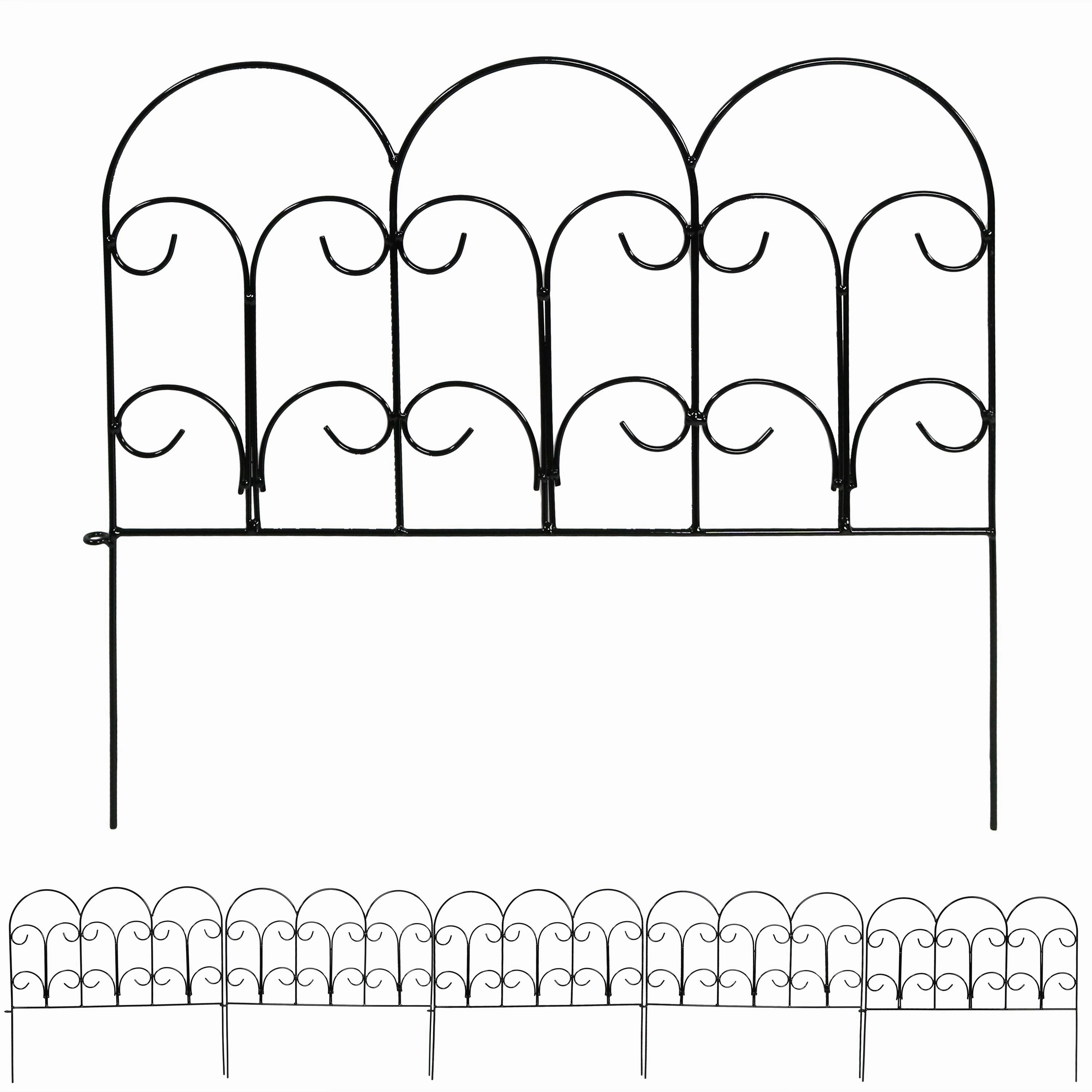 Sunnydaze 5-Piece Victorian Border Fence Set - 7.5' Overall decorative outdoor planter box designs