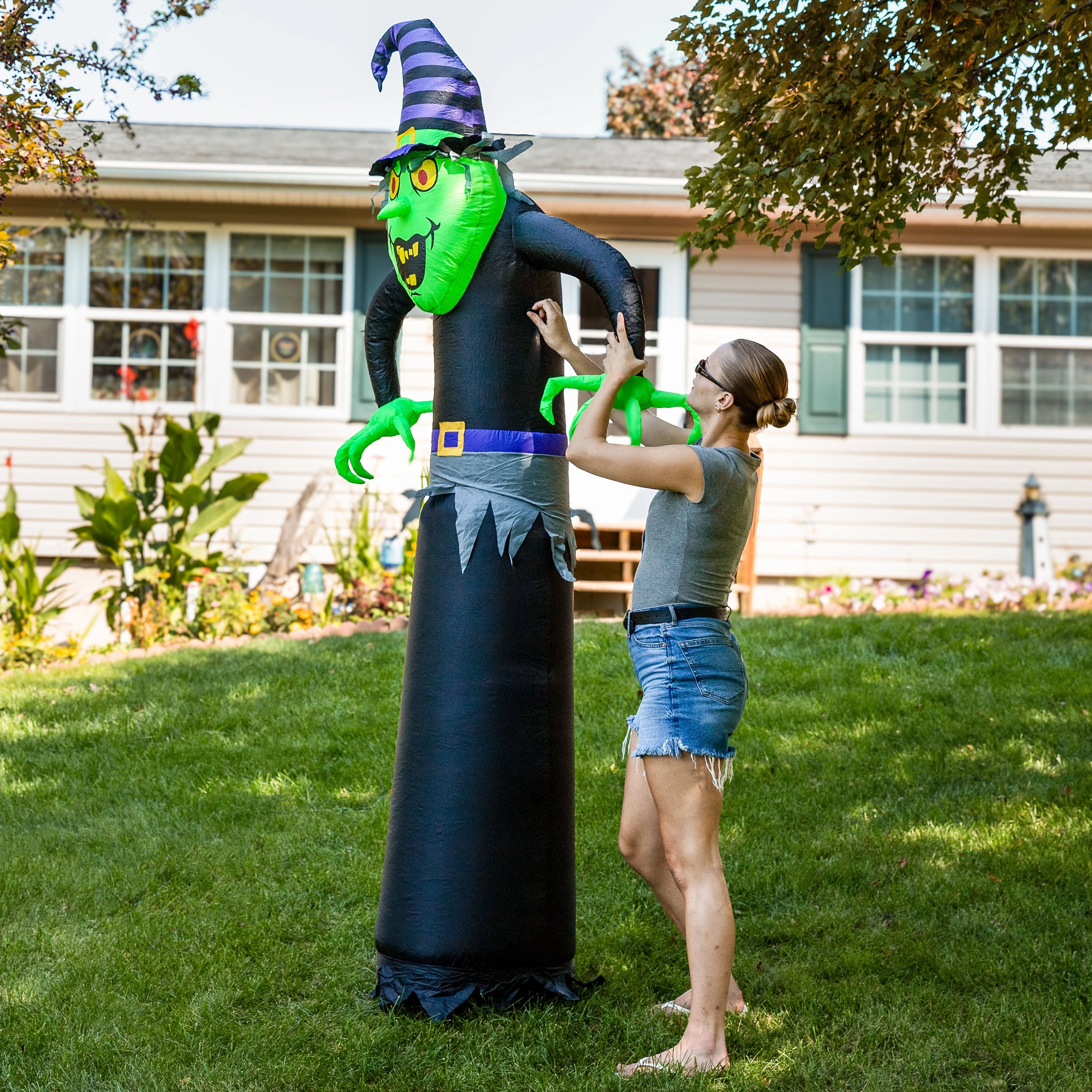 Sunnydaze 8 Winifred the Wicked Witch Inflatable Halloween Decoration