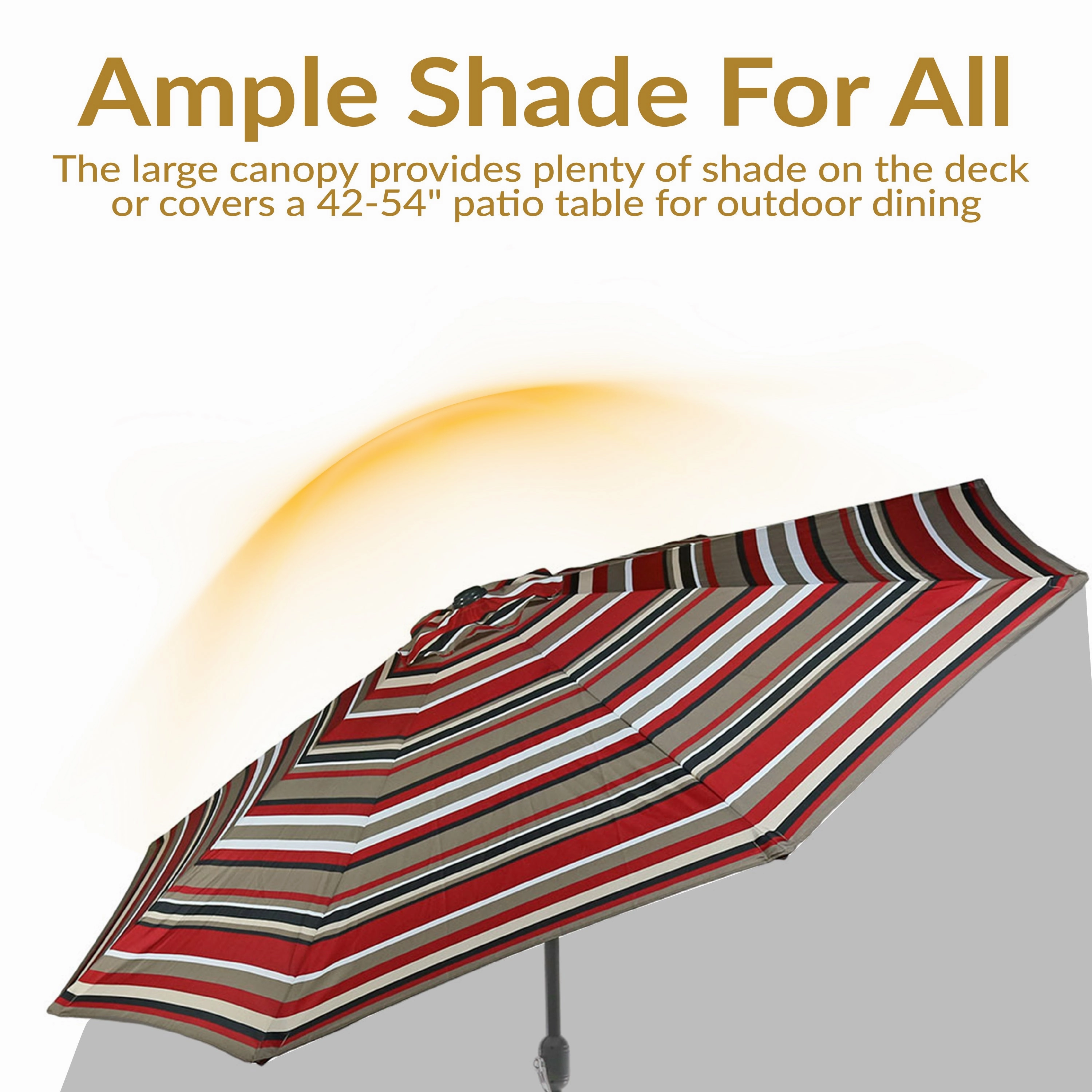 Sunnydaze 9' Striped Patio Umbrella with Push Button Tilt and Crank
