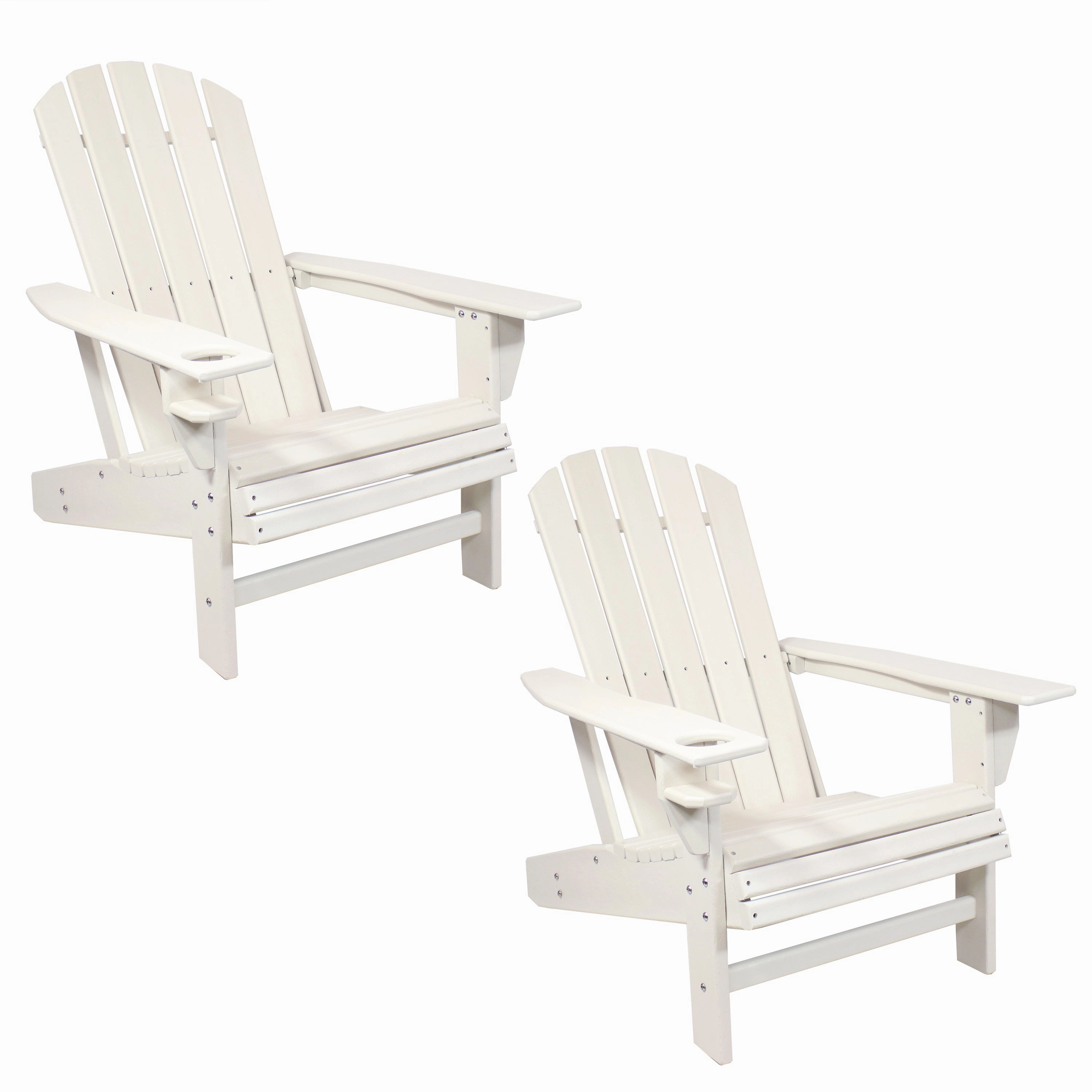 Sunnydaze All-Weather Lake-Style Adirondack Chair with Cup Holder