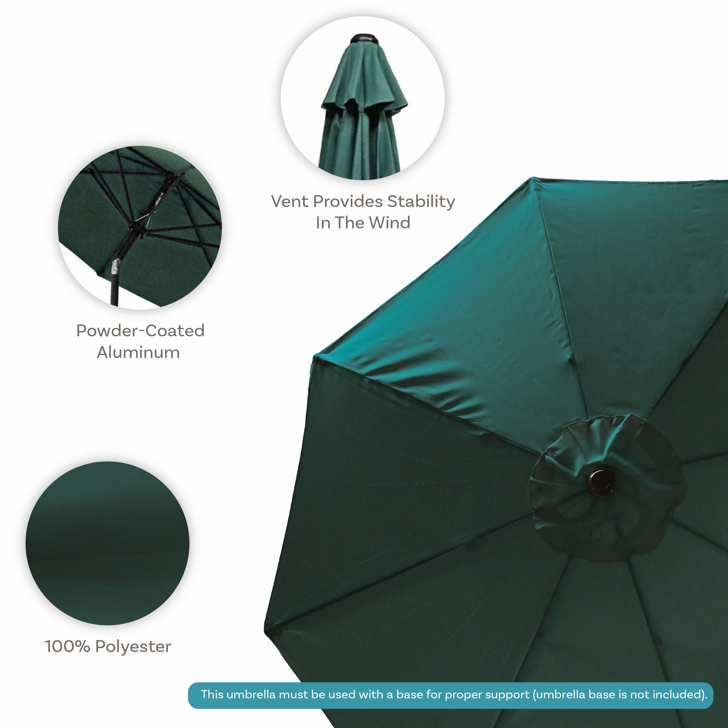 Sunnydaze Aluminum 9' Outdoor Patio Umbrella with Tilt and Crank