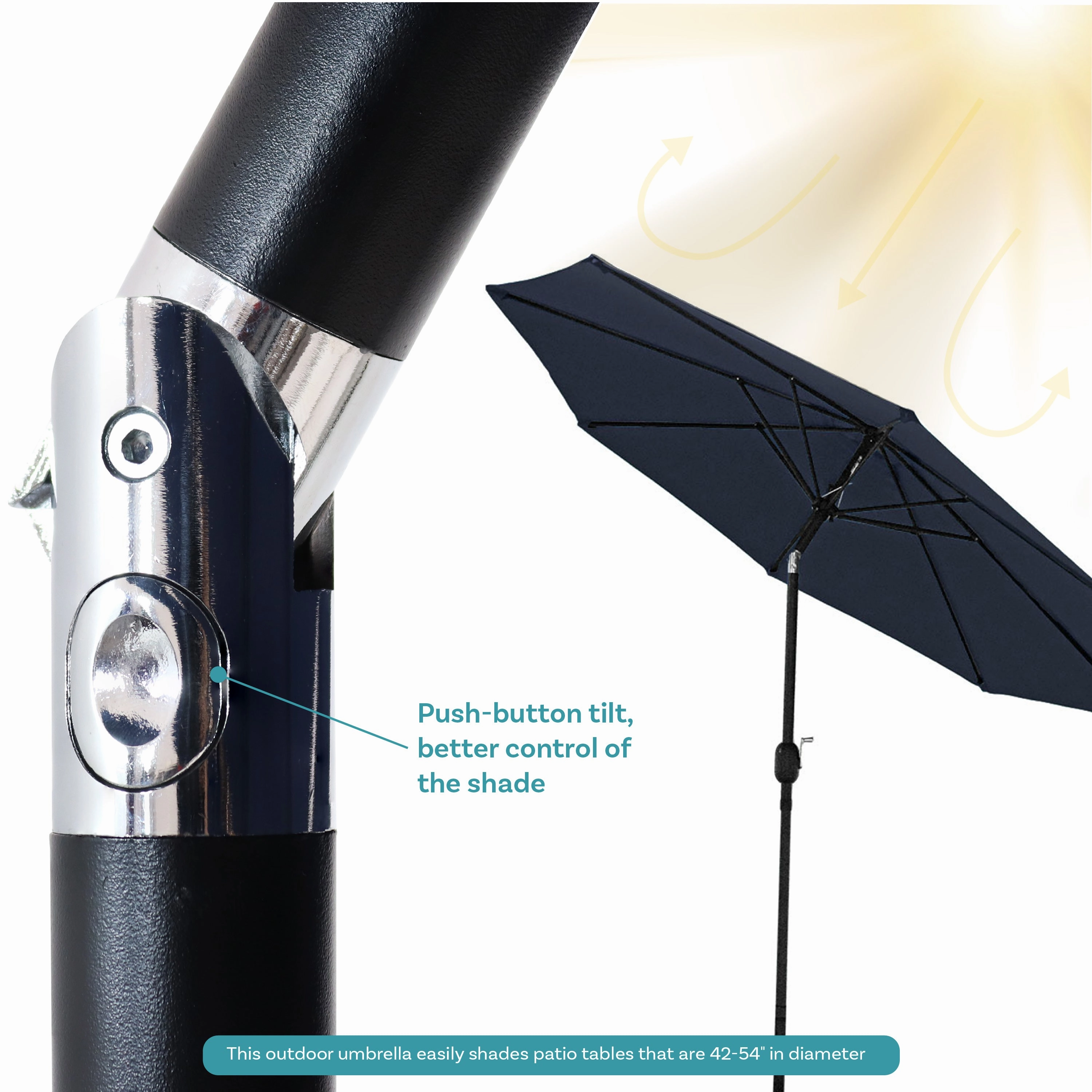 Sunnydaze Aluminum 9' Outdoor Patio Umbrella with Tilt and Crank