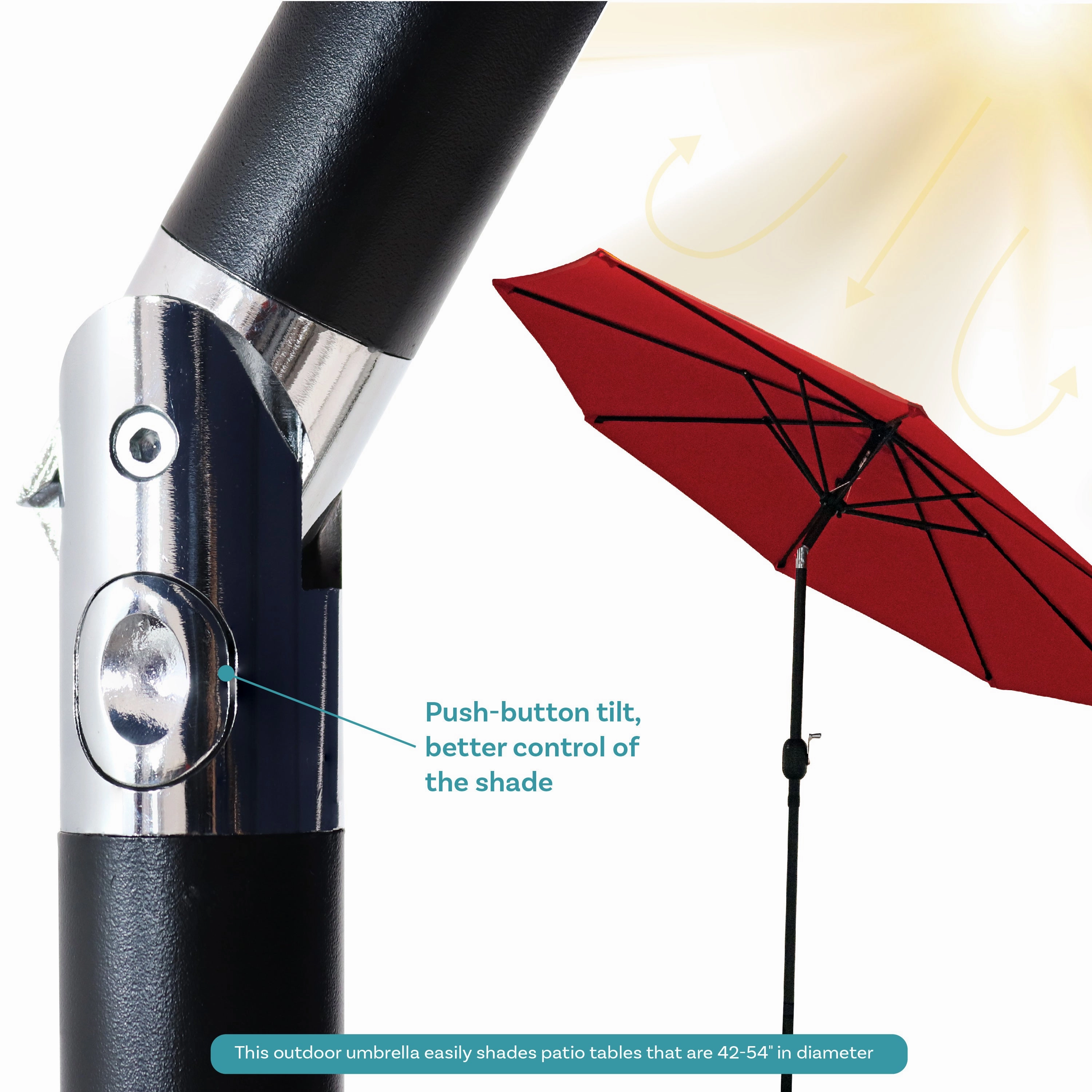 Sunnydaze Aluminum 9' Outdoor Patio Umbrella with Tilt and Crank