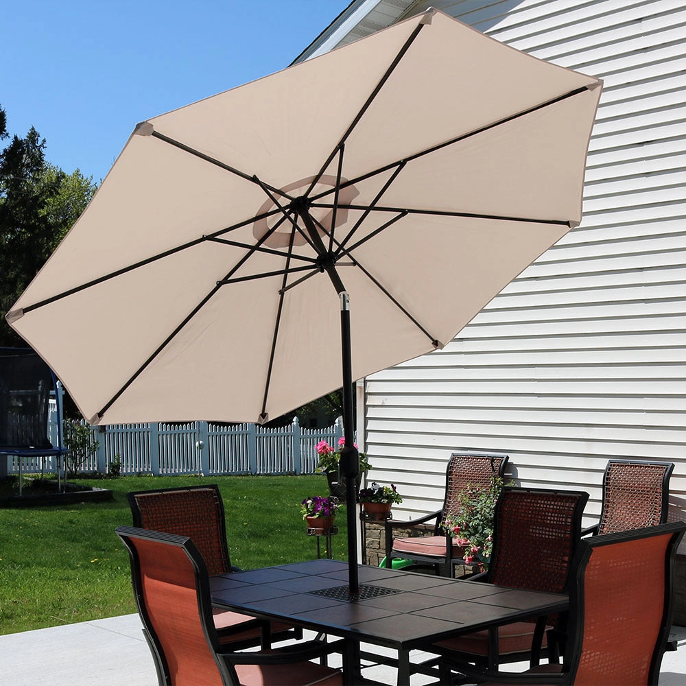 Sunnydaze Aluminum 9' Outdoor Patio Umbrella with Tilt and Crank