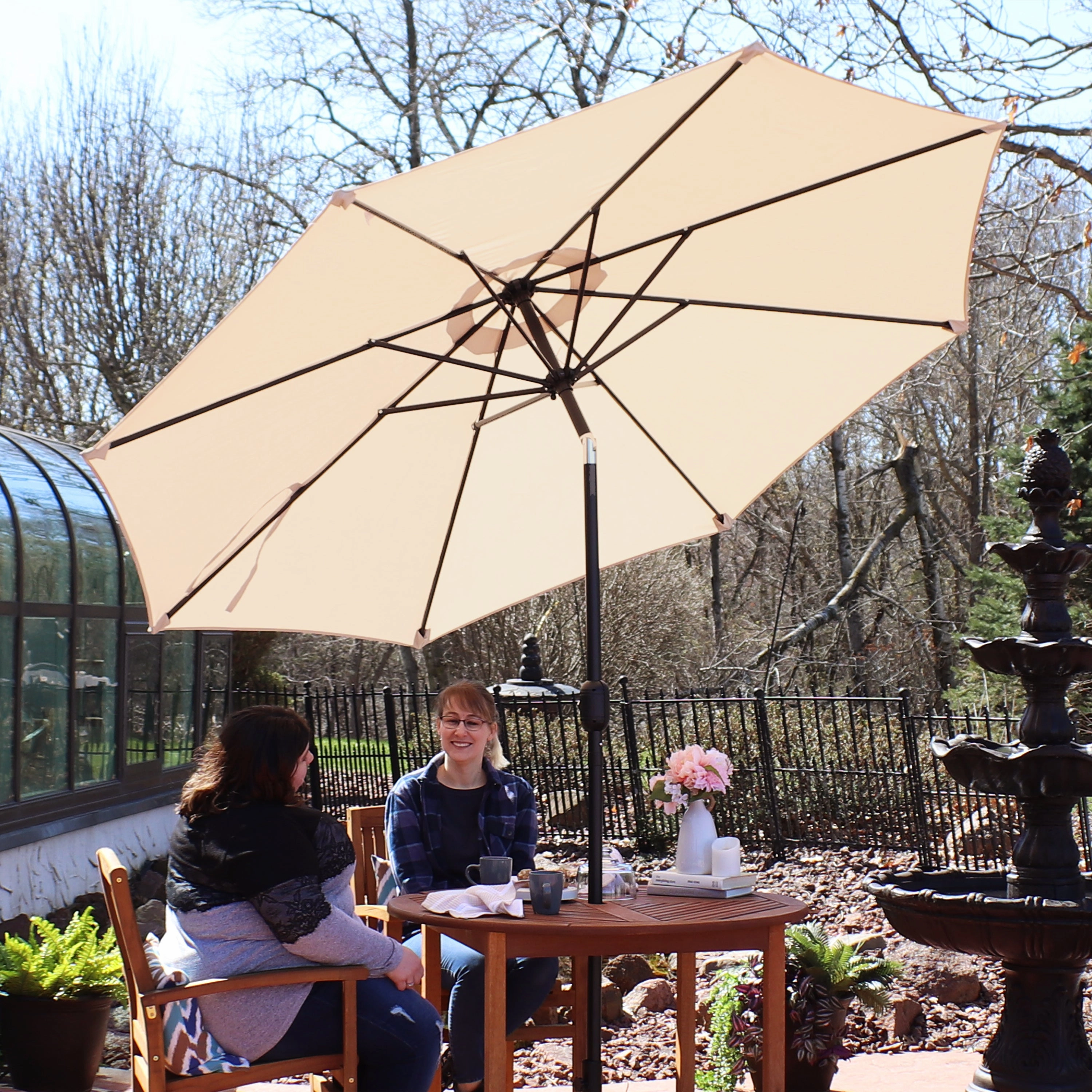 Sunnydaze Aluminum 9' Outdoor Patio Umbrella with Tilt and Crank