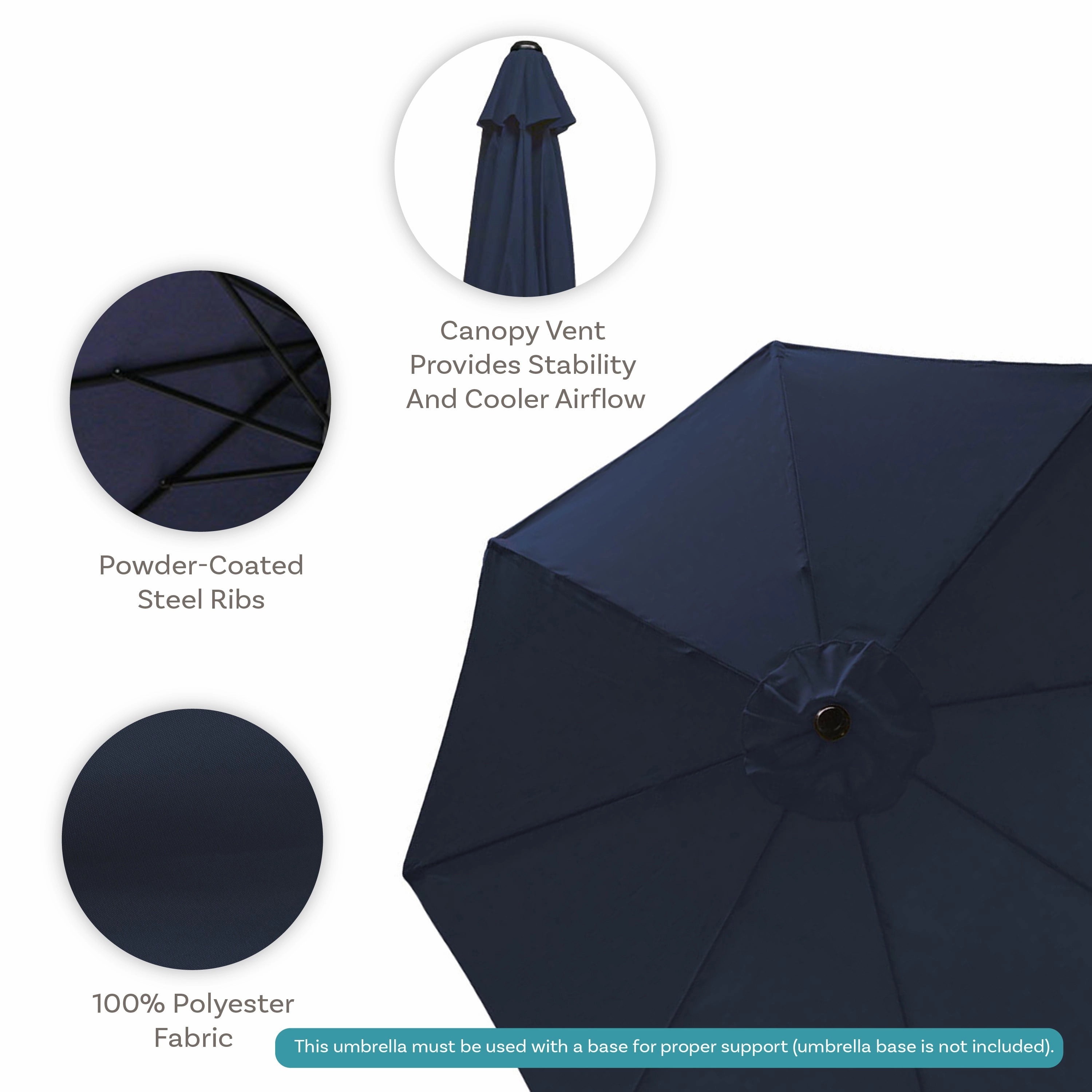 Sunnydaze Aluminum 9' Outdoor Patio Umbrella with Tilt and Crank