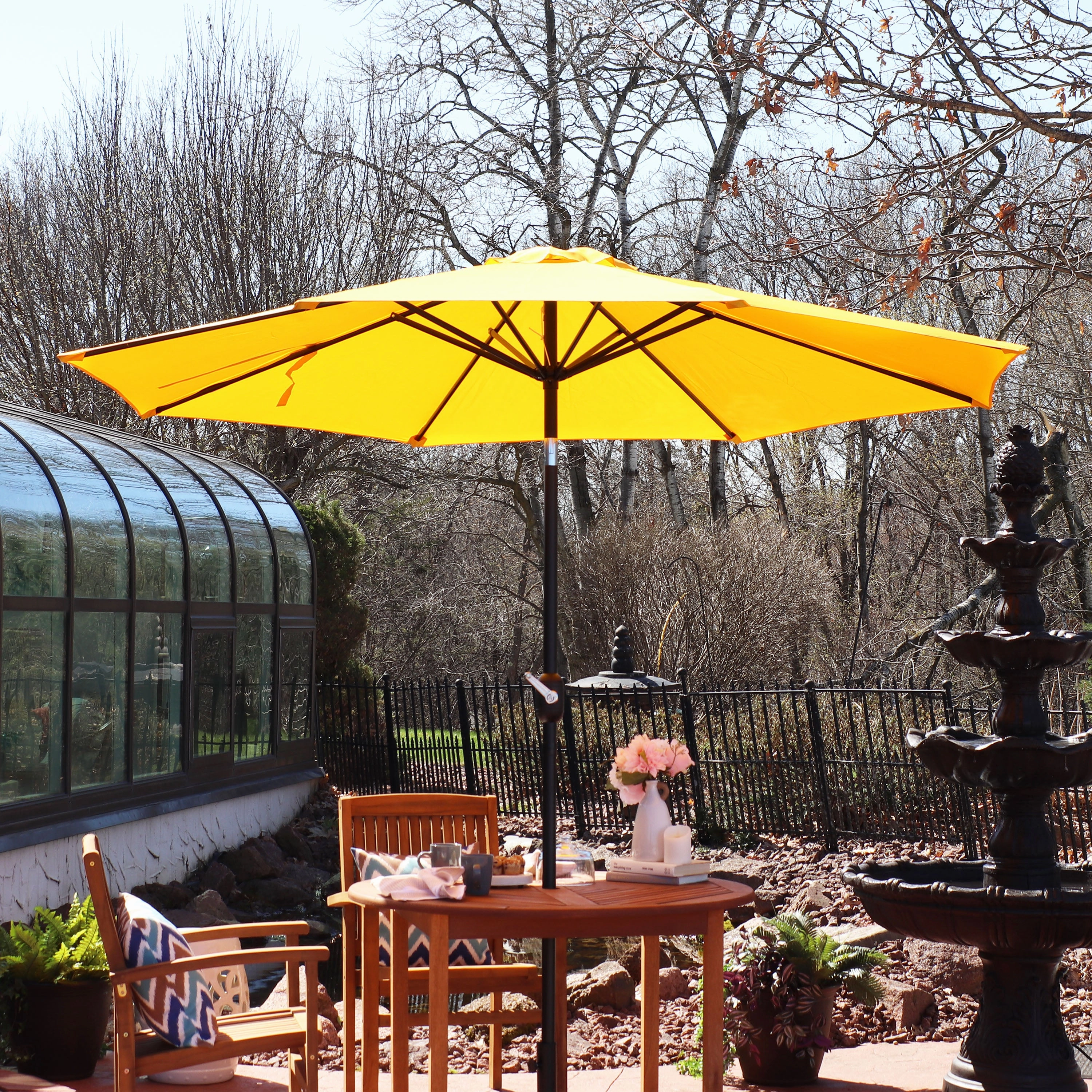 Sunnydaze Aluminum 9' Outdoor Patio Umbrella with Tilt and Crank