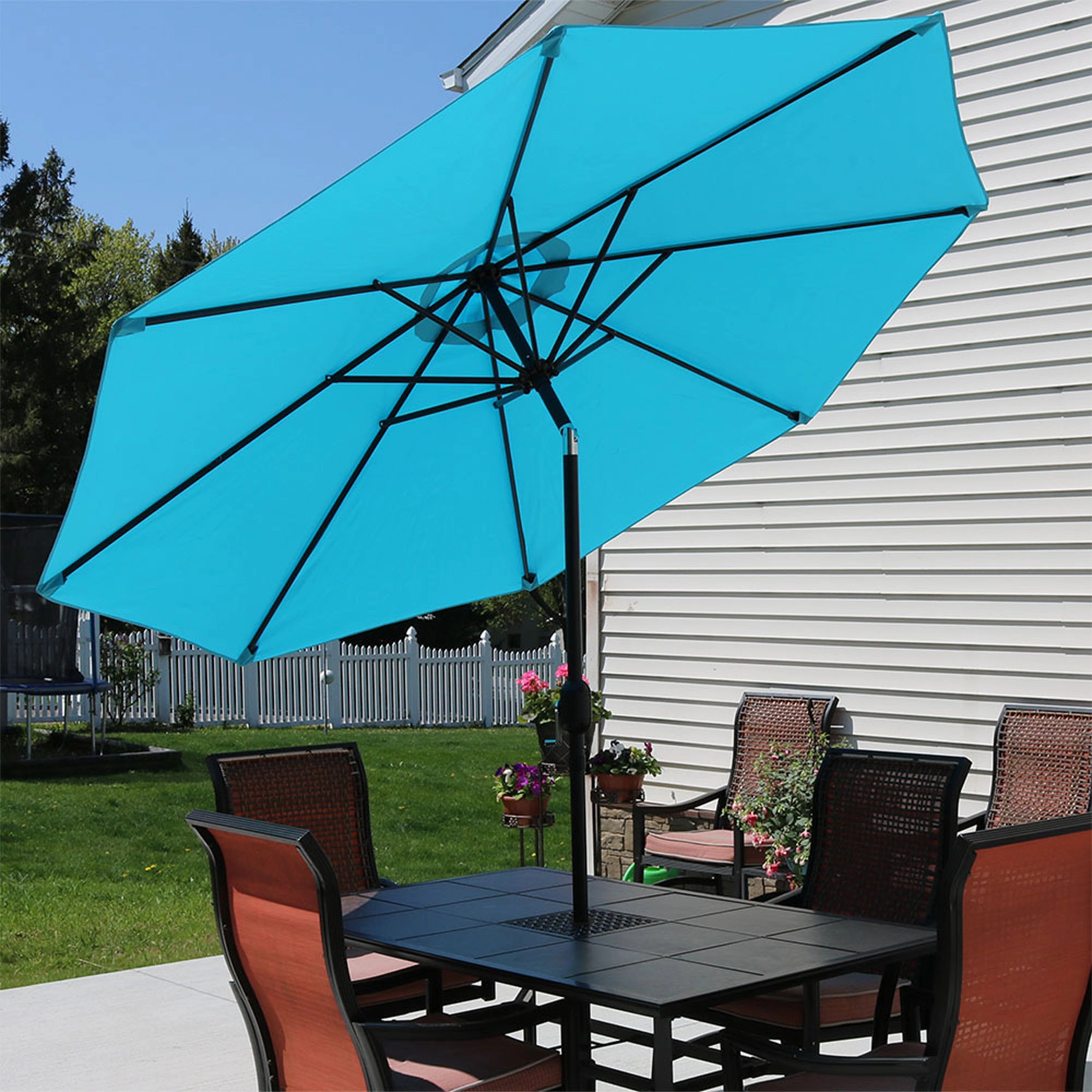 Sunnydaze Aluminum 9' Outdoor Patio Umbrella with Tilt and Crank