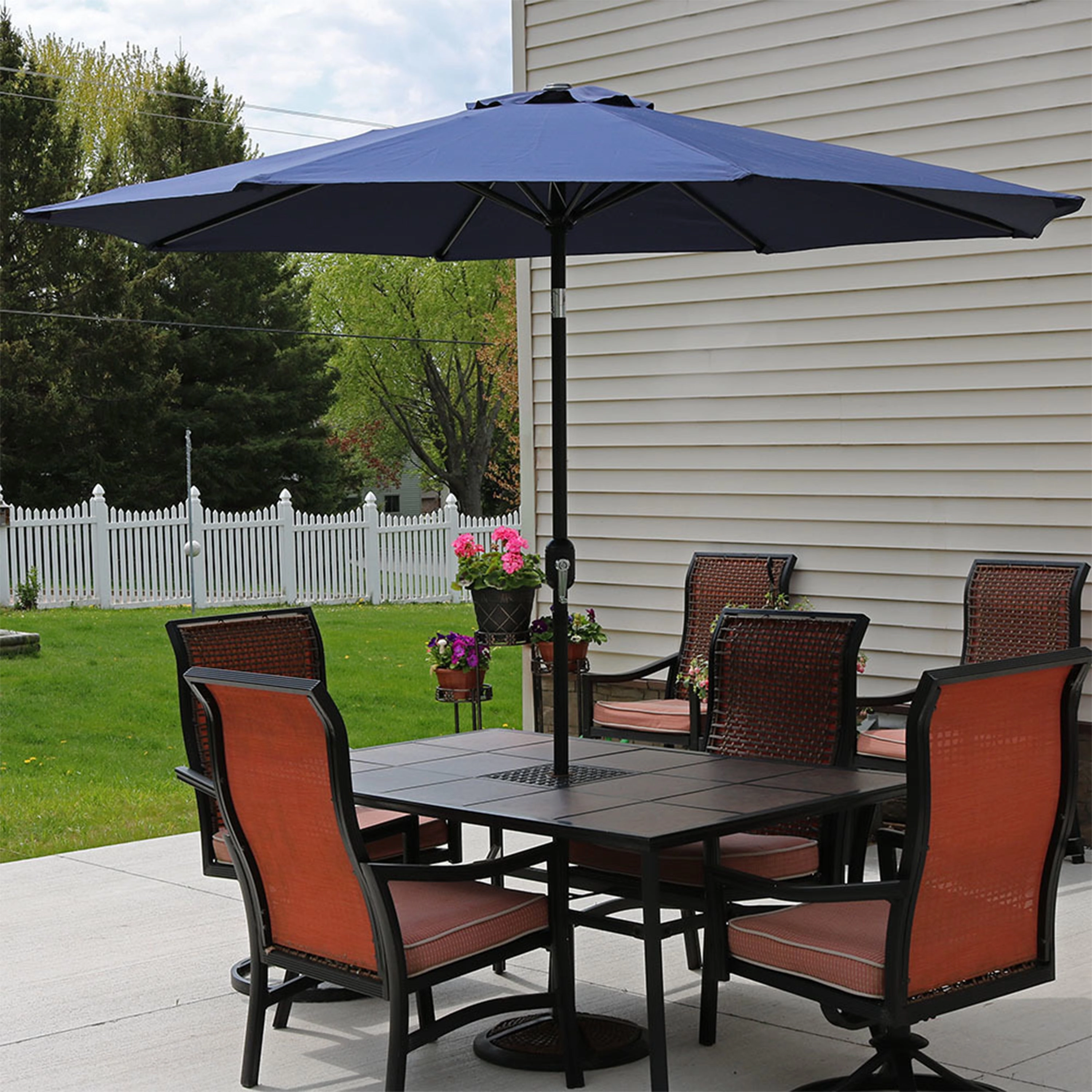 Sunnydaze Aluminum 9' Outdoor Patio Umbrella with Tilt and Crank