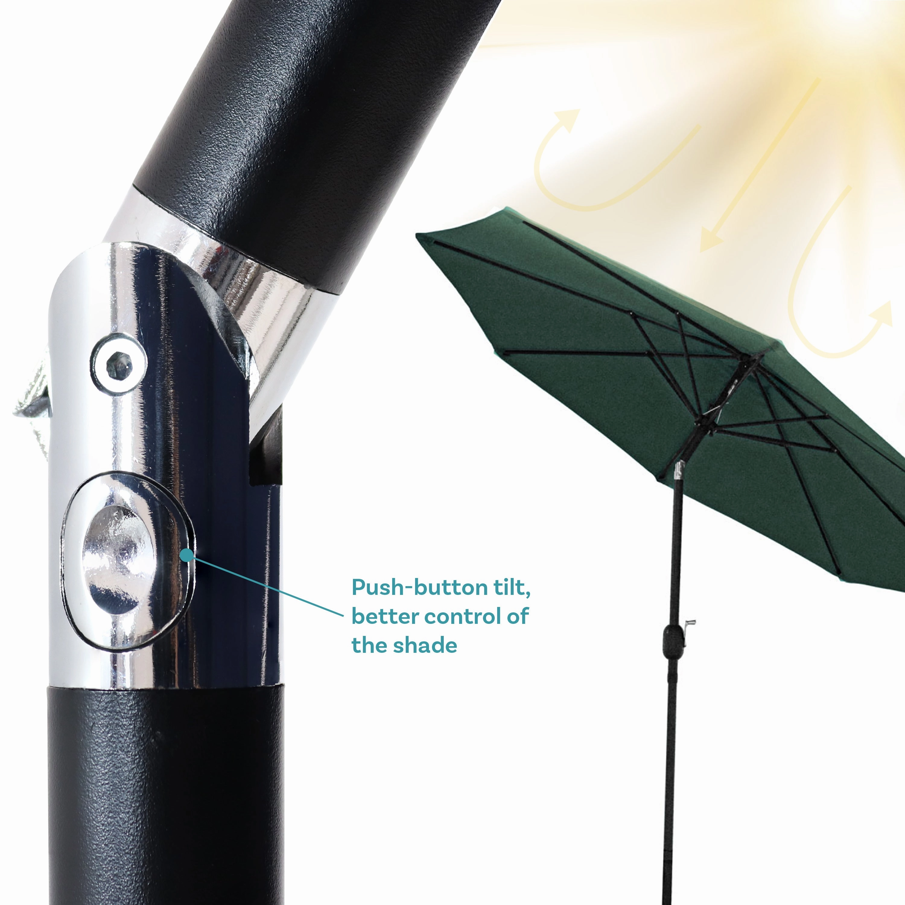 Sunnydaze Aluminum 9' Outdoor Patio Umbrella with Tilt and Crank