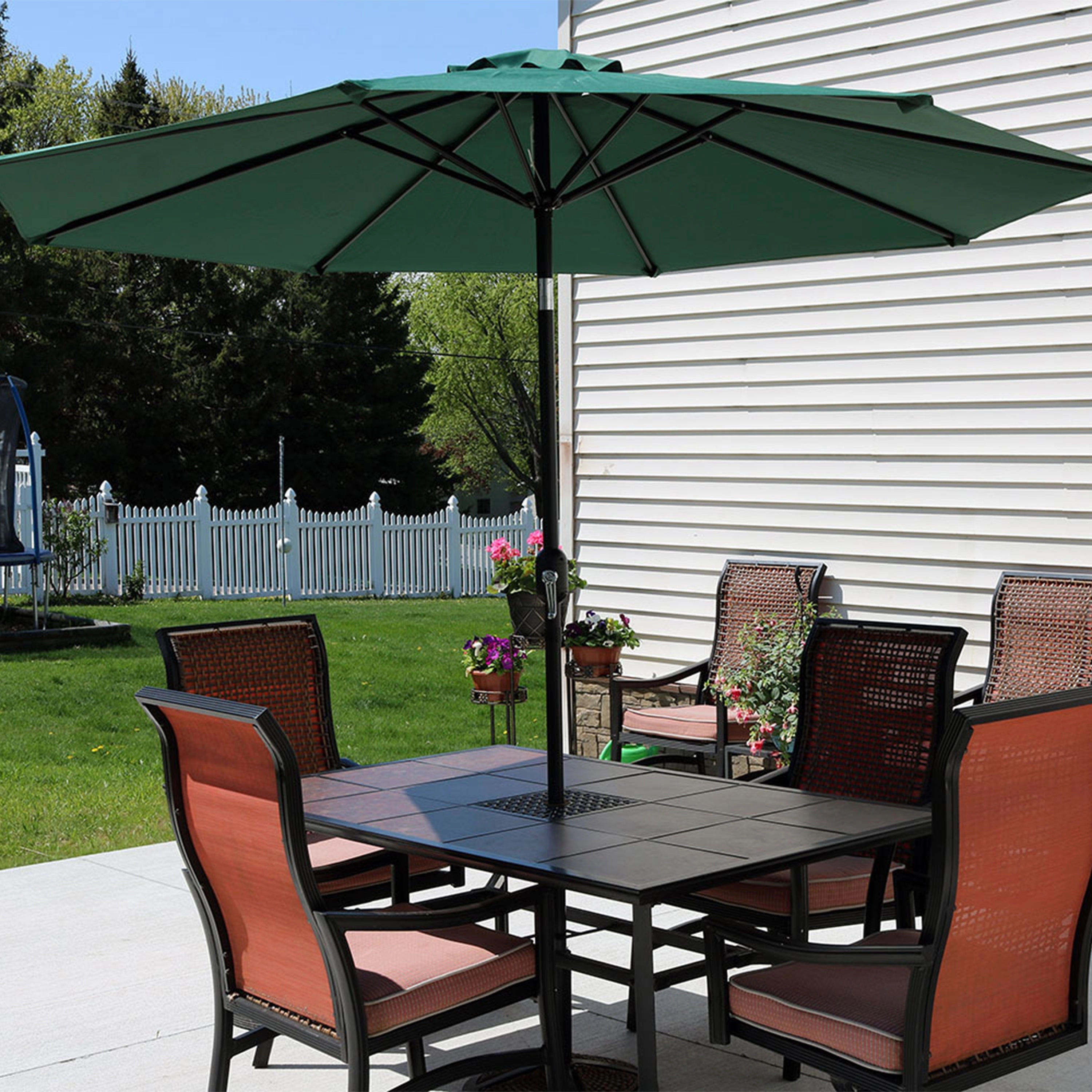 Sunnydaze Aluminum 9' Outdoor Patio Umbrella with Tilt and Crank