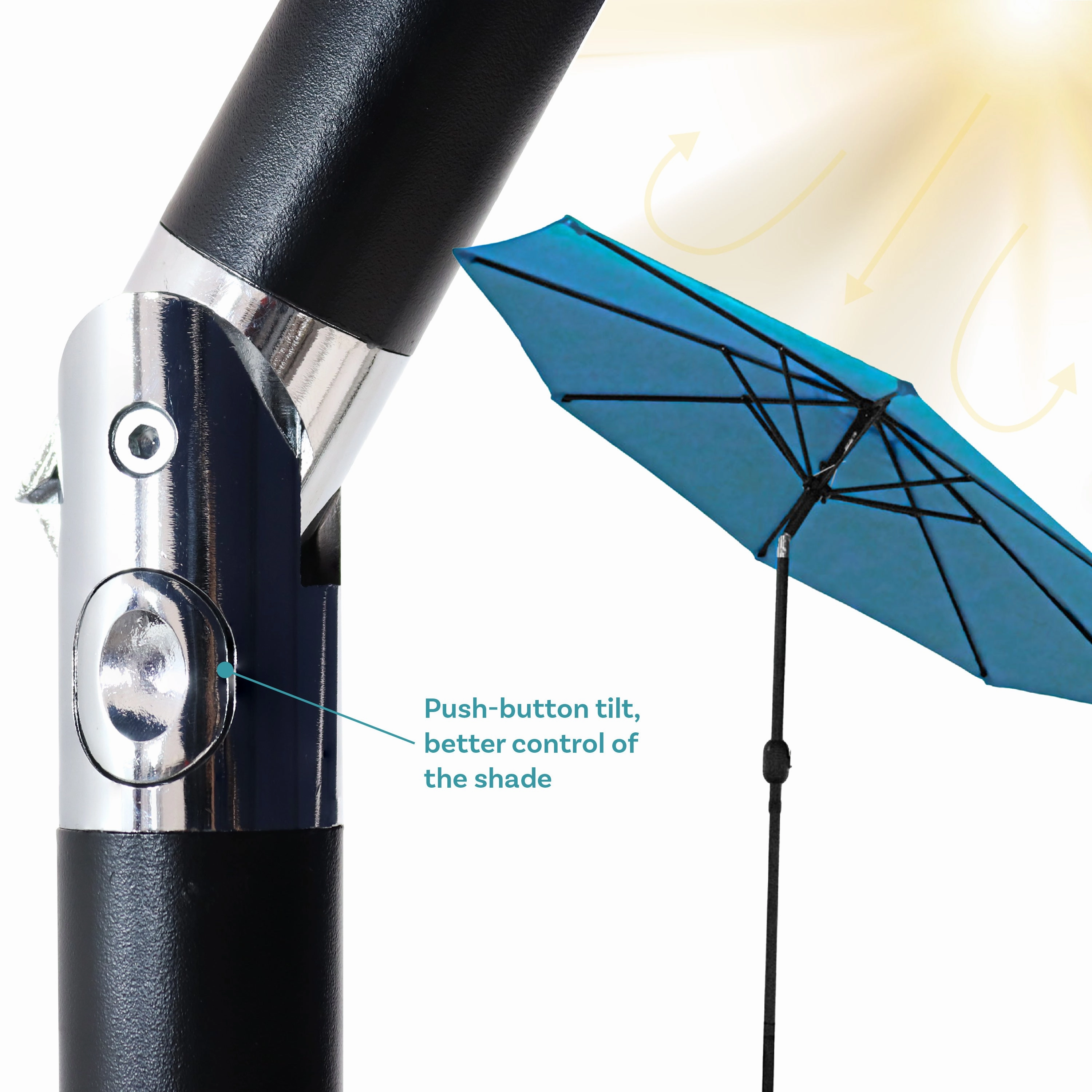 Sunnydaze Aluminum 9' Outdoor Patio Umbrella with Tilt and Crank