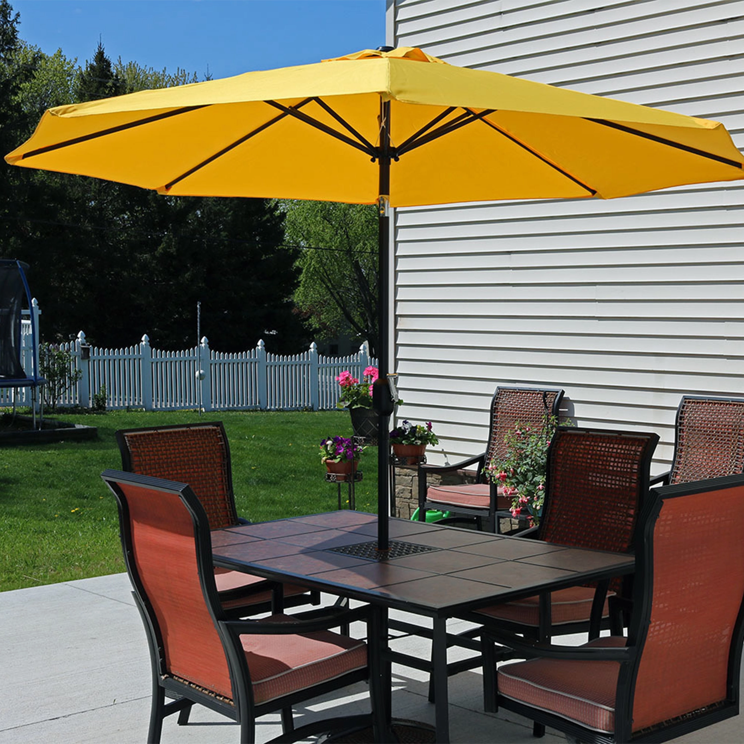 Sunnydaze Aluminum 9' Outdoor Patio Umbrella with Tilt and Crank