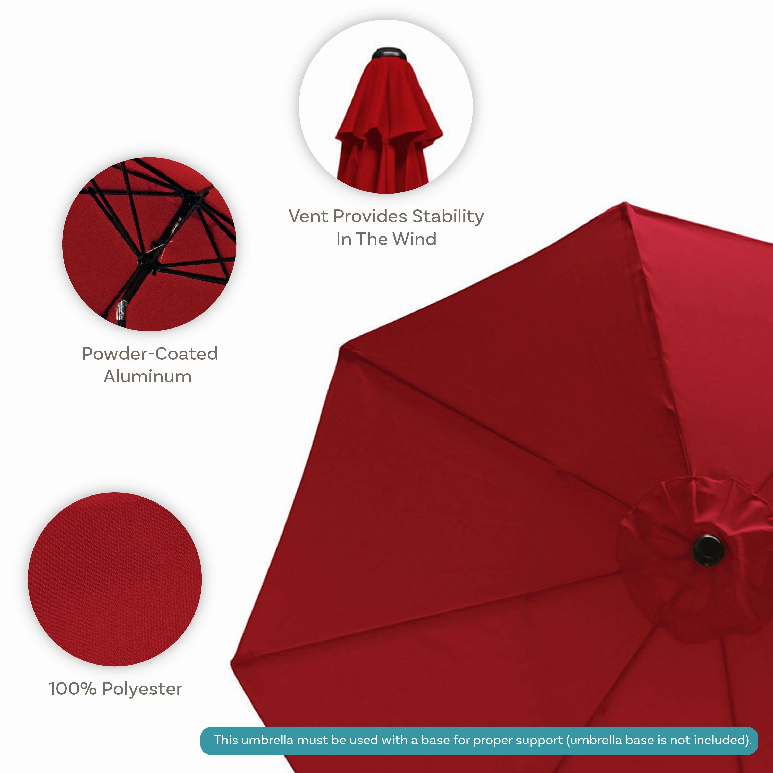 Sunnydaze Aluminum 9' Outdoor Patio Umbrella with Tilt and Crank