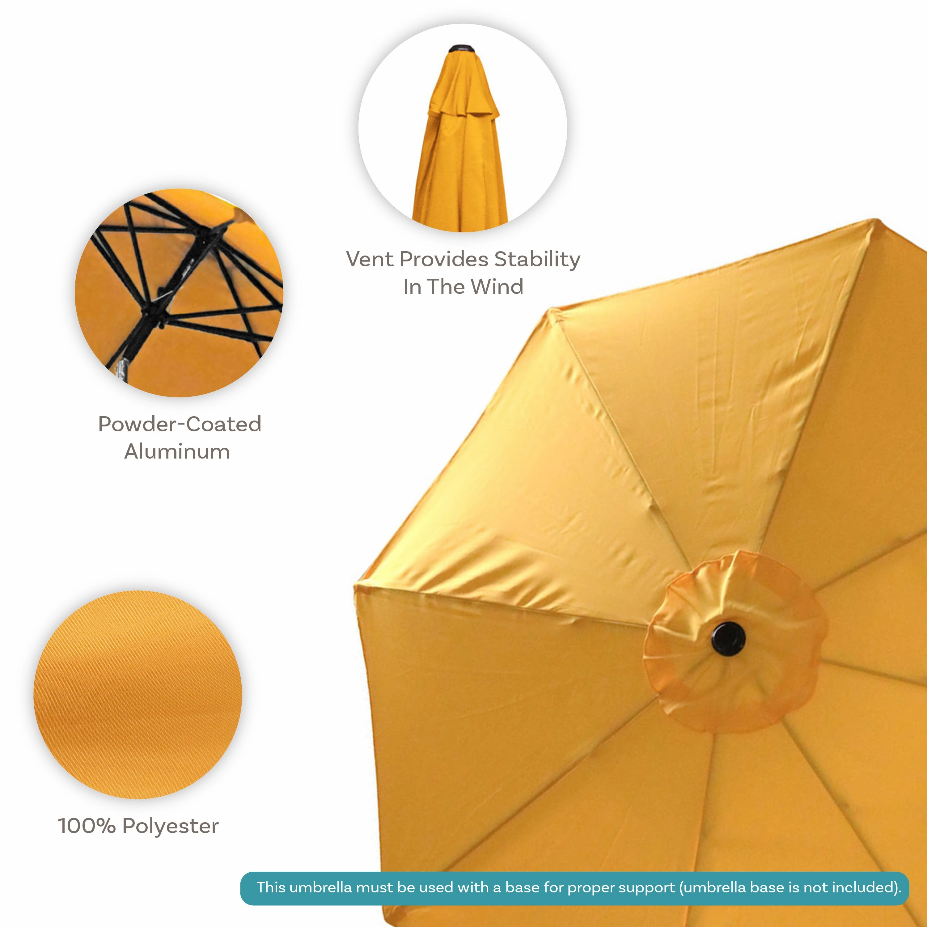 Sunnydaze Aluminum 9' Outdoor Patio Umbrella with Tilt and Crank