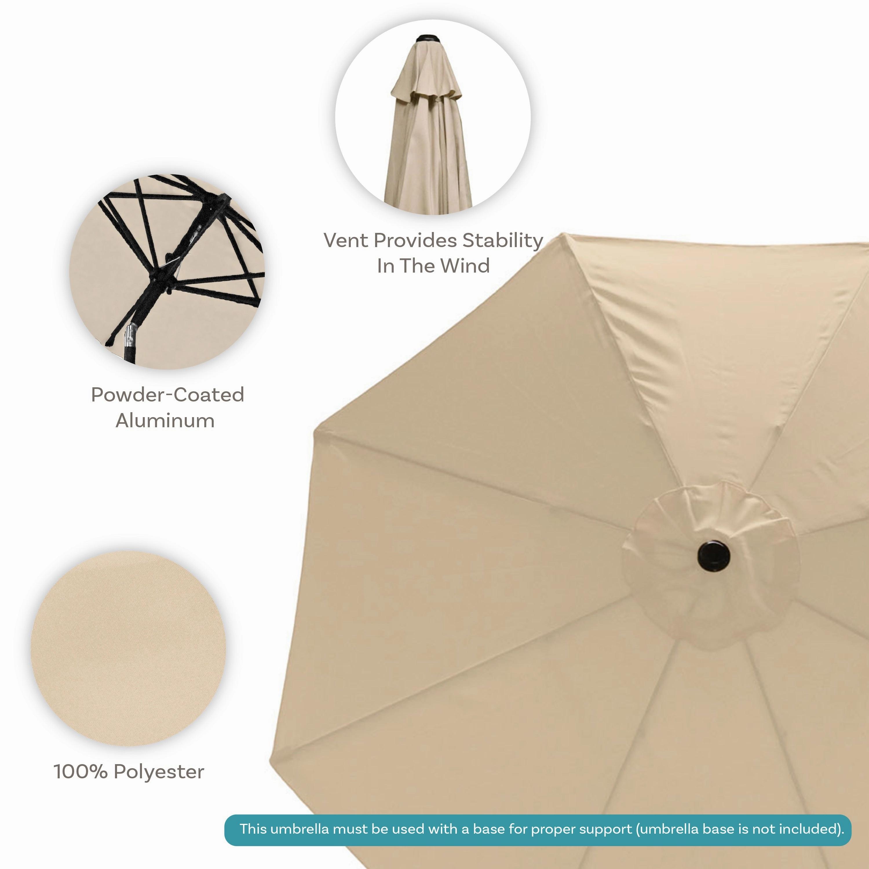 Sunnydaze Aluminum 9' Outdoor Patio Umbrella with Tilt and Crank