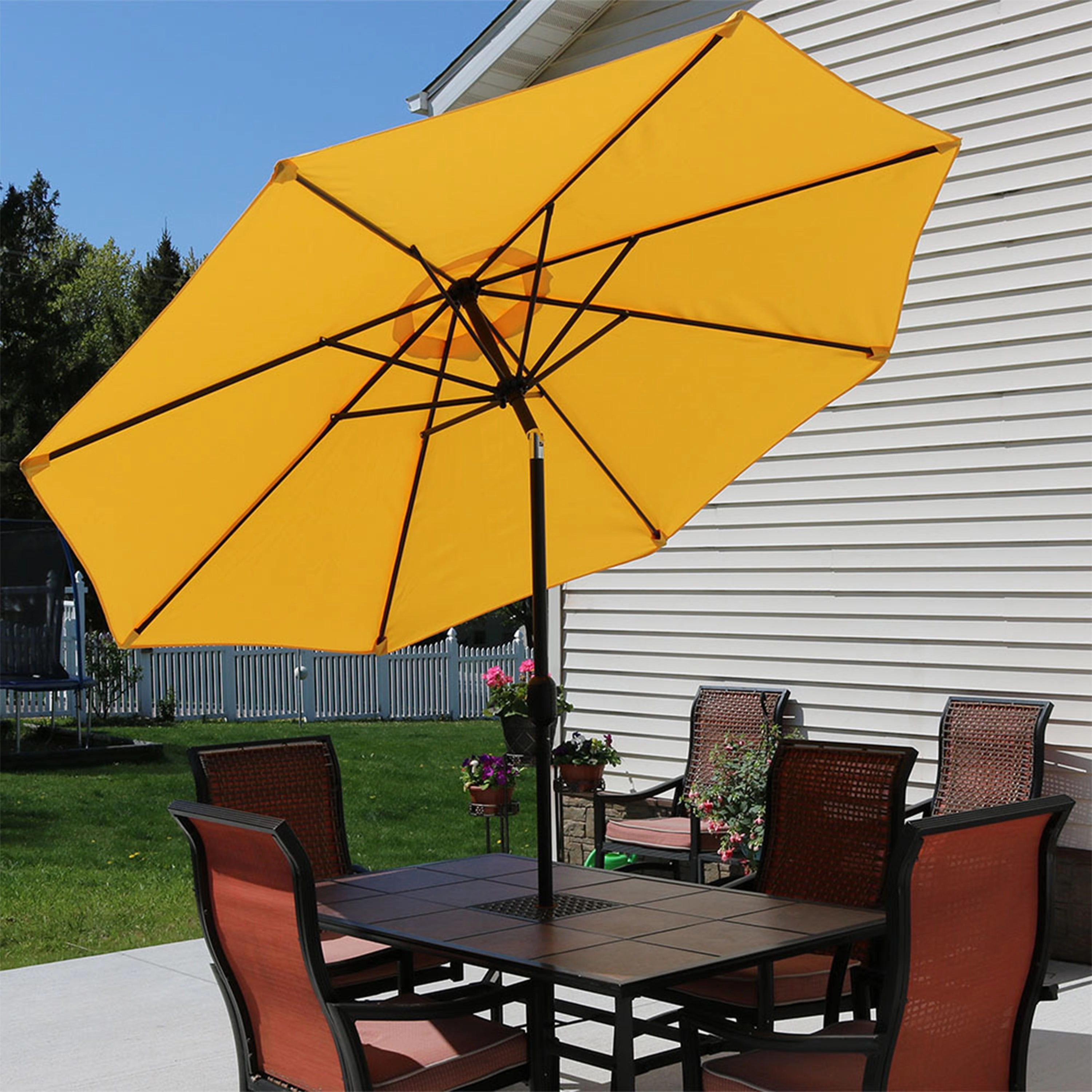 Sunnydaze Aluminum 9' Outdoor Patio Umbrella with Tilt and Crank