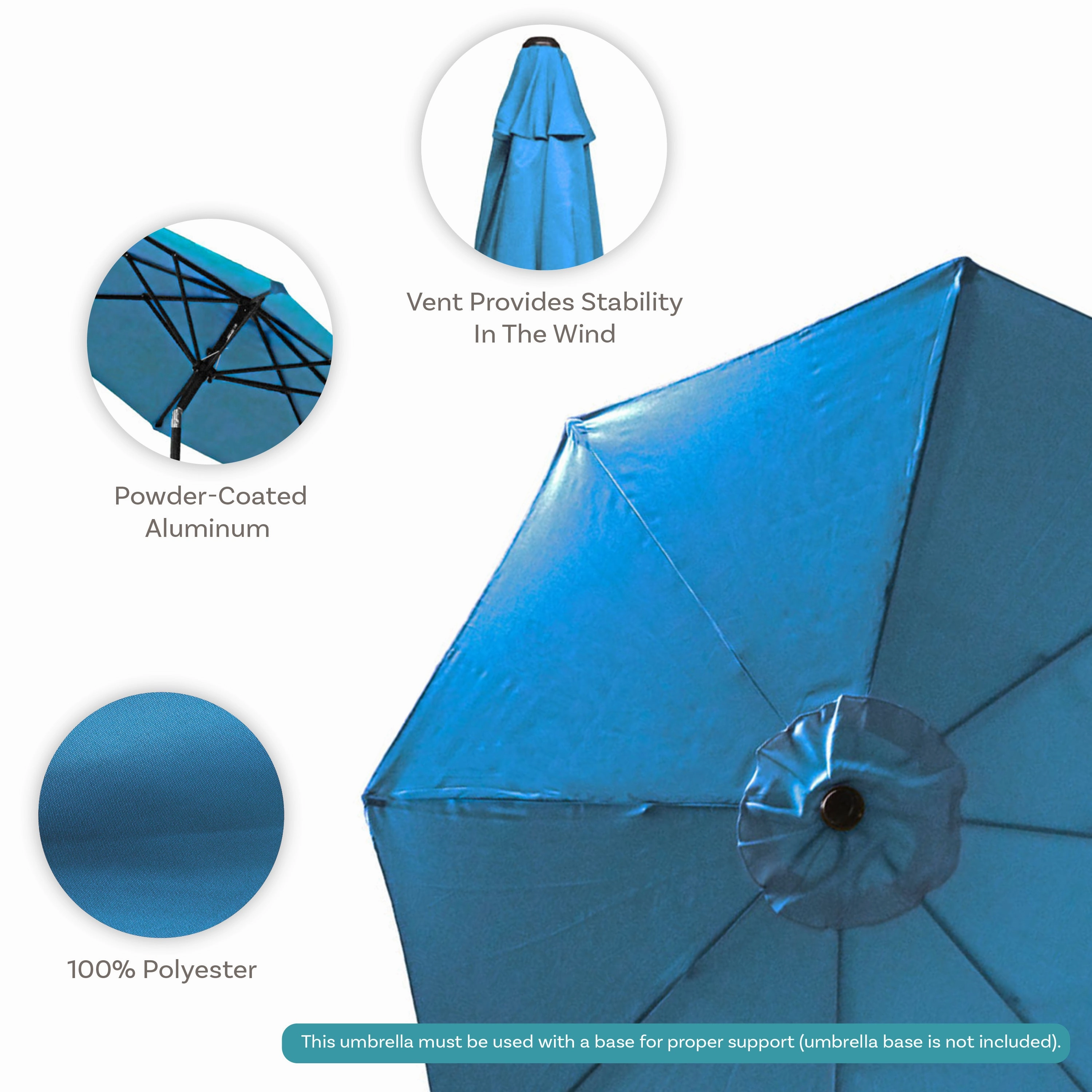 Sunnydaze Aluminum 9' Outdoor Patio Umbrella with Tilt and Crank