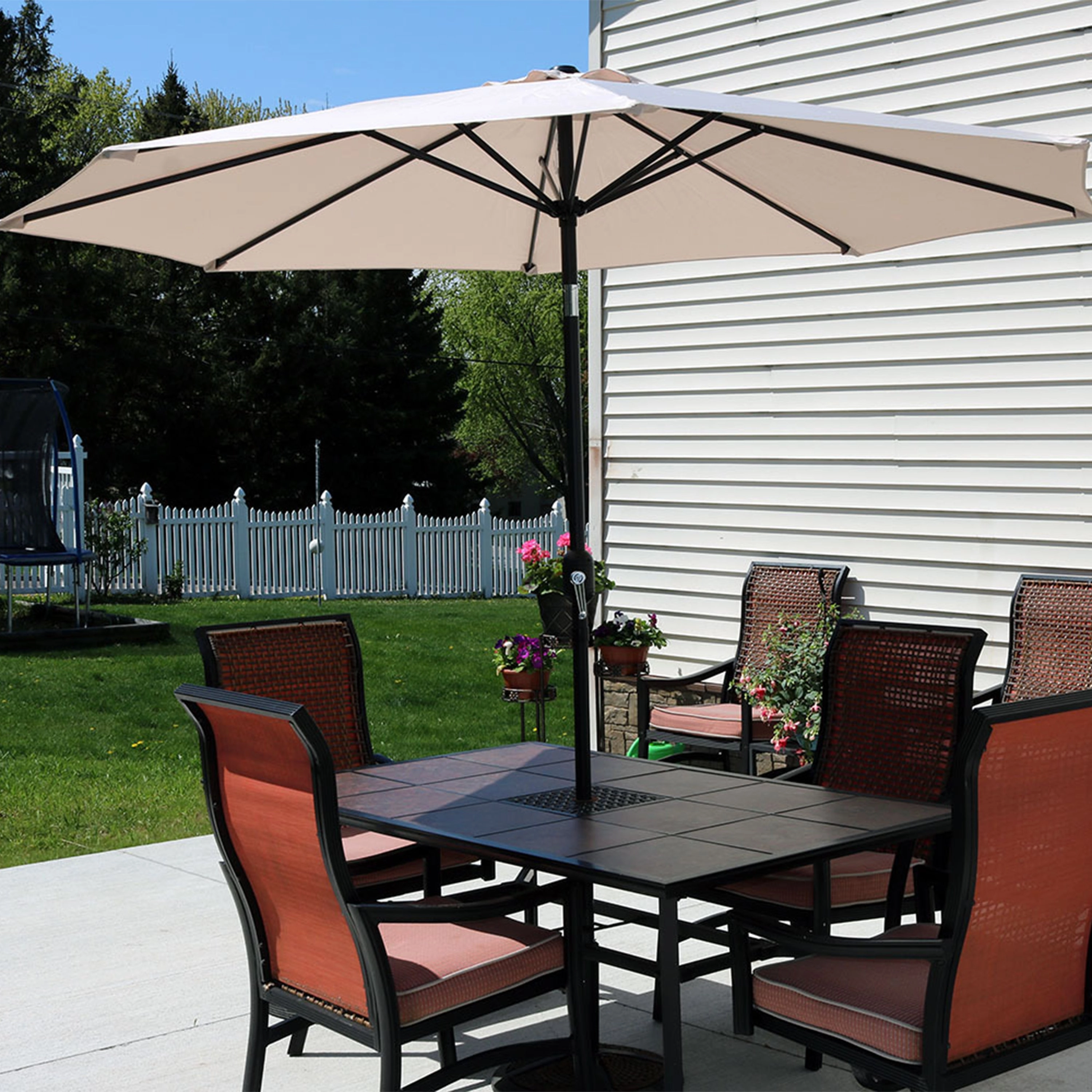 Sunnydaze Aluminum 9' Outdoor Patio Umbrella with Tilt and Crank