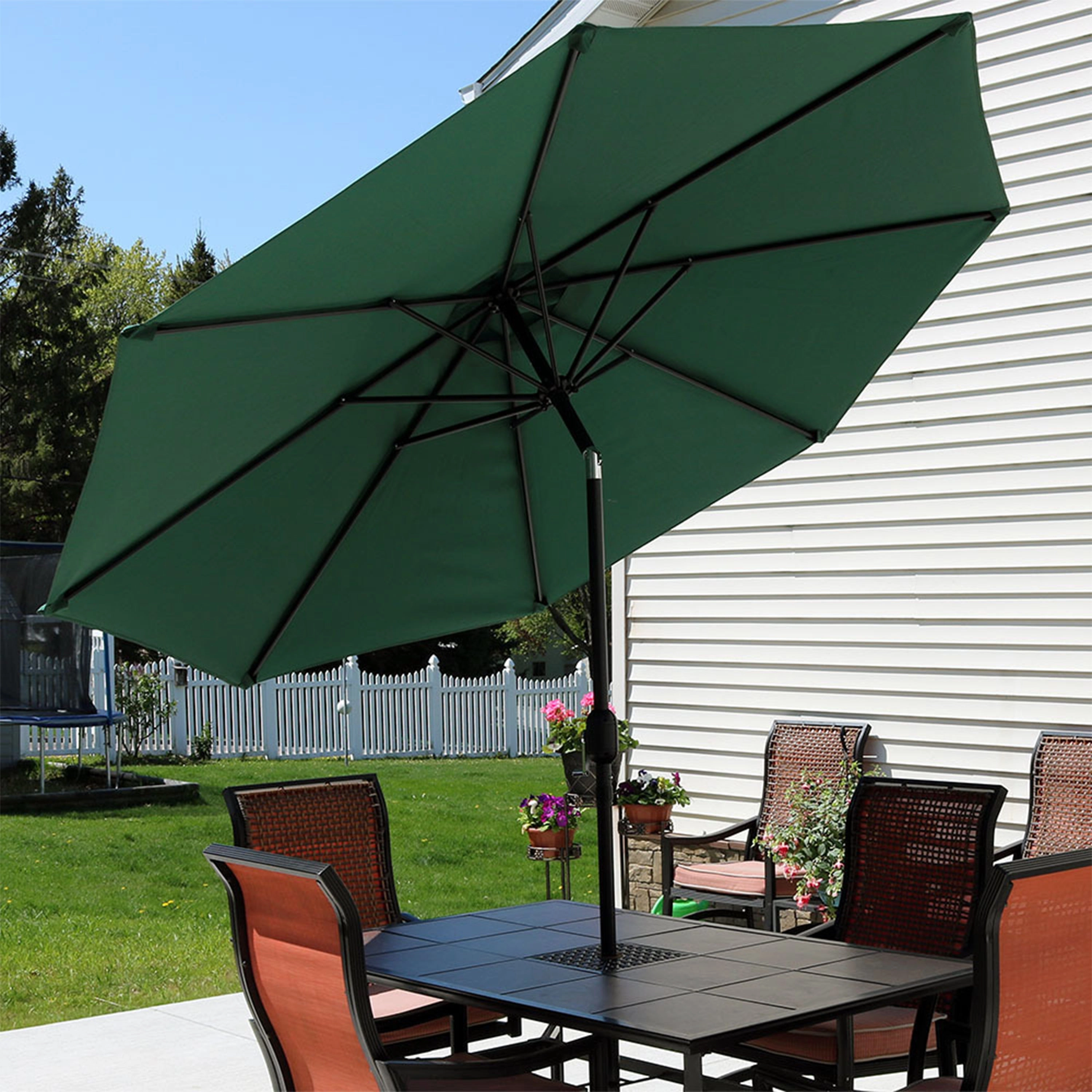 Sunnydaze Aluminum 9' Outdoor Patio Umbrella with Tilt and Crank