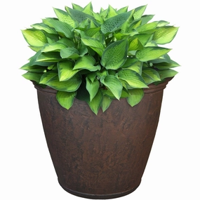 Sunnydaze Anjelica Outdoor Resin Planter - 15.25" Diameter decorative outdoor planter box designs