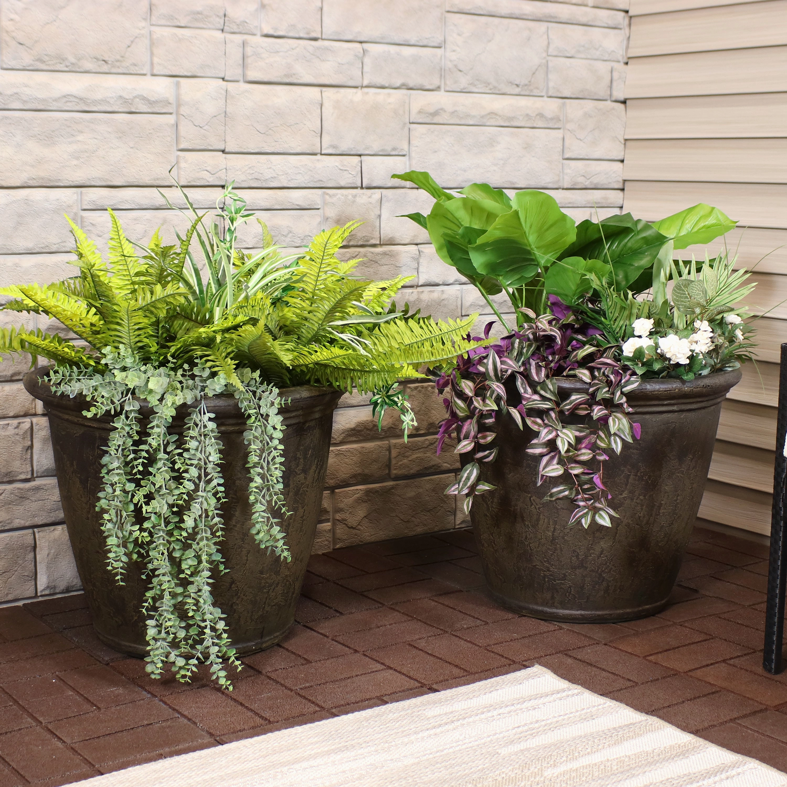 Sunnydaze Anjelica Polyresin Outdoor Flowerpot Planter