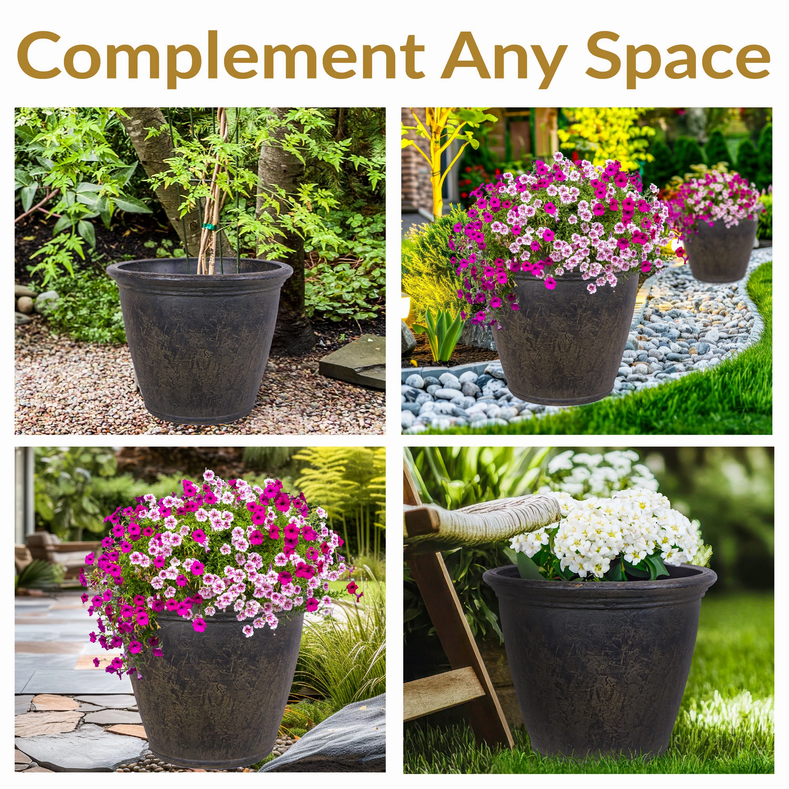 Sunnydaze Anjelica Polyresin Outdoor Flowerpot Planter