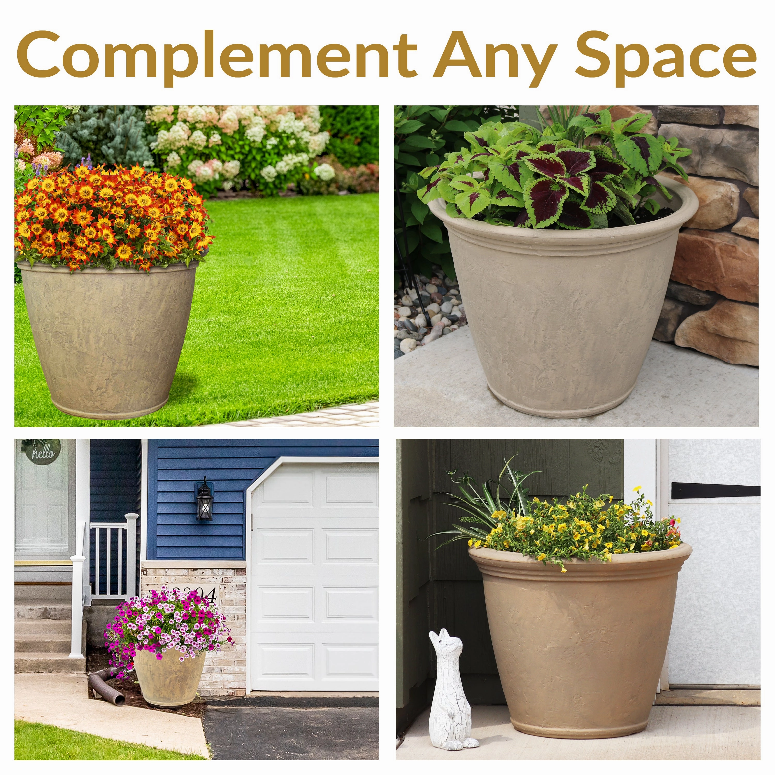Sunnydaze Anjelica Polyresin Outdoor Flowerpot Planter