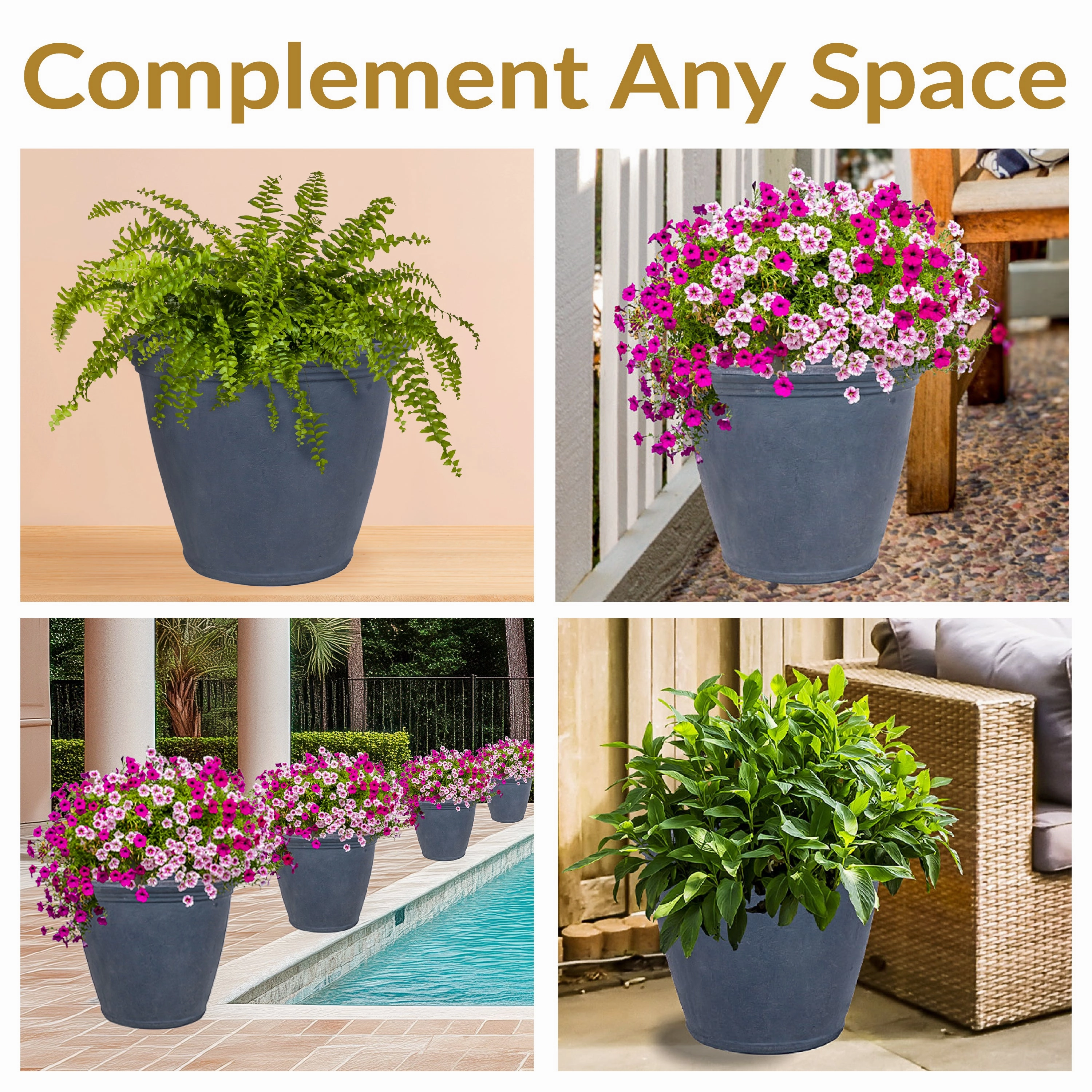 Sunnydaze Anjelica Polyresin Outdoor Flowerpot Planter