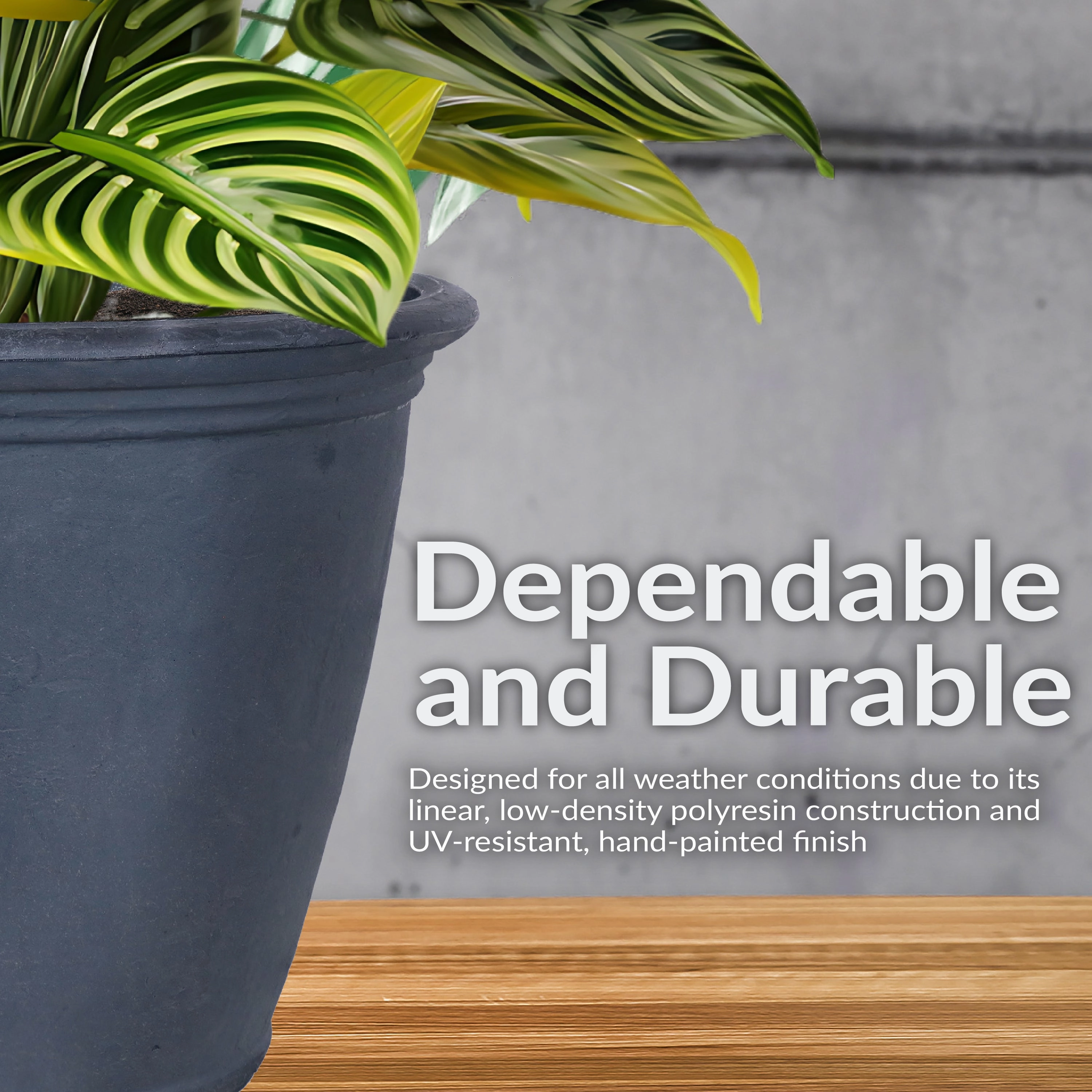 Sunnydaze Anjelica Polyresin Outdoor Flowerpot Planter