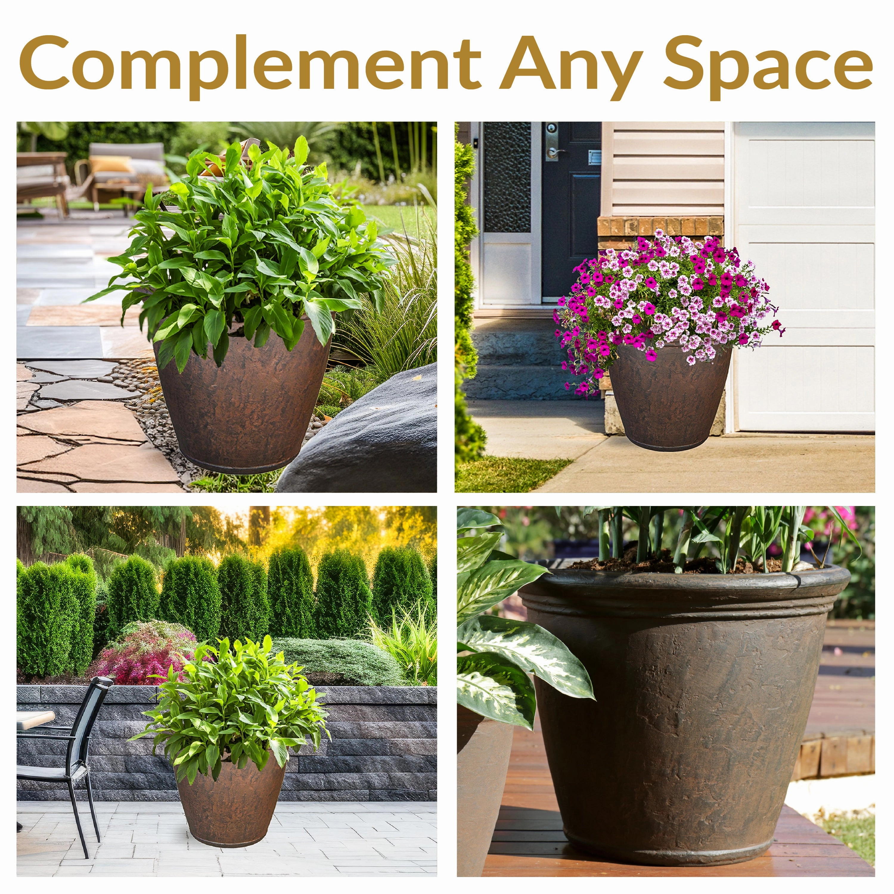 Sunnydaze Anjelica Polyresin Outdoor Flowerpot Planter