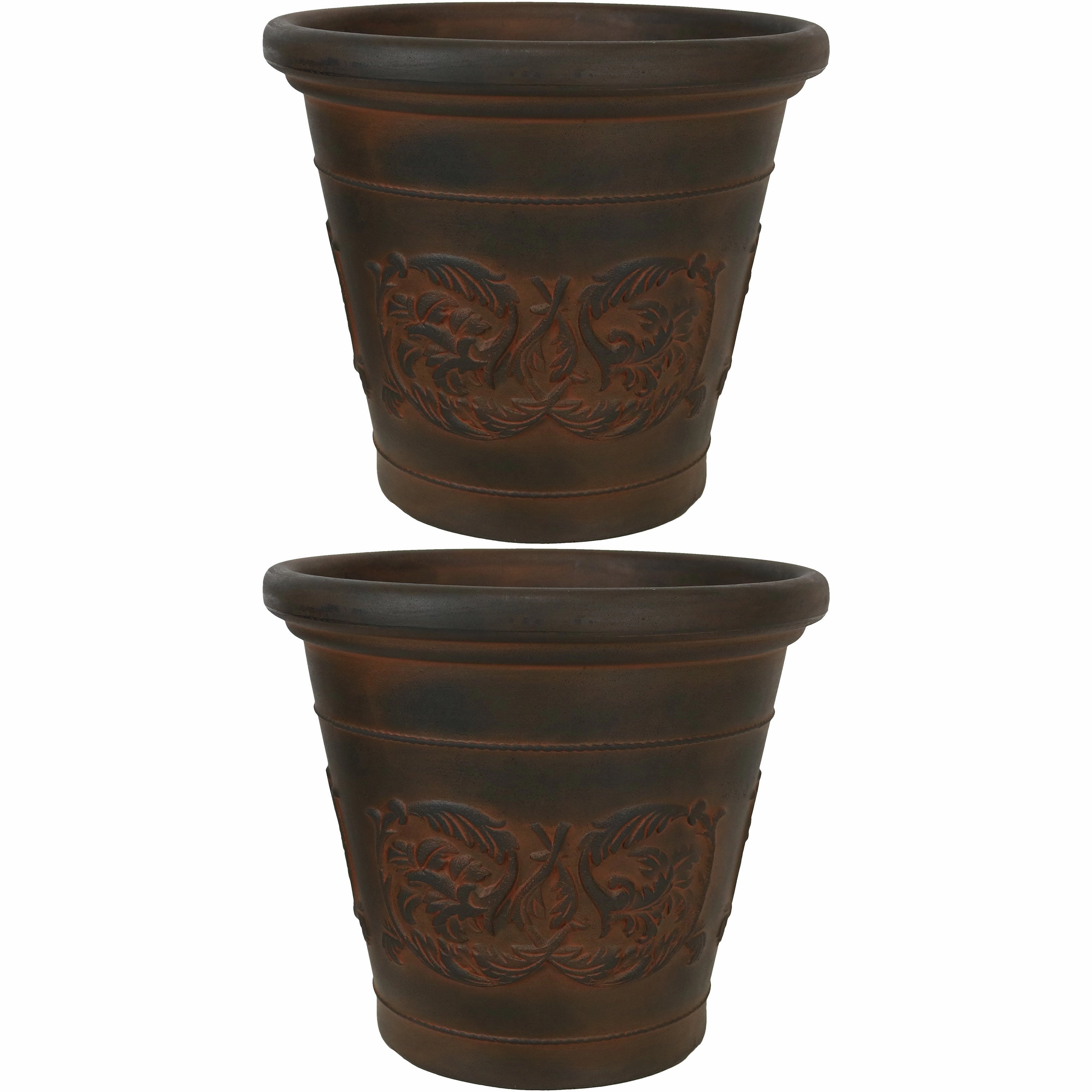 Sunnydaze Arabella Polyresin Outdoor Flower Pot Planter