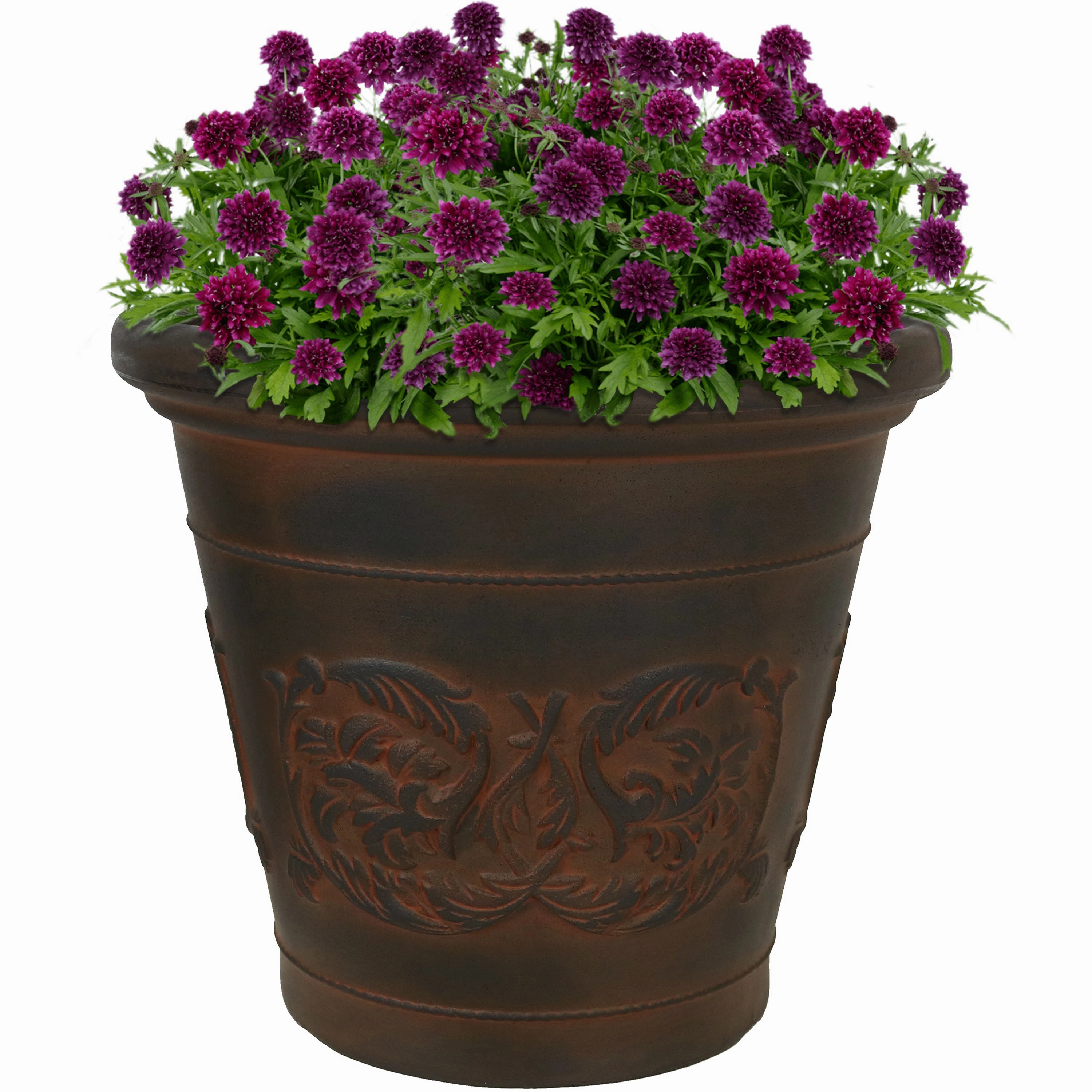 Sunnydaze Arabella Polyresin Outdoor Flower Pot Planter decorative outdoor planter box designs