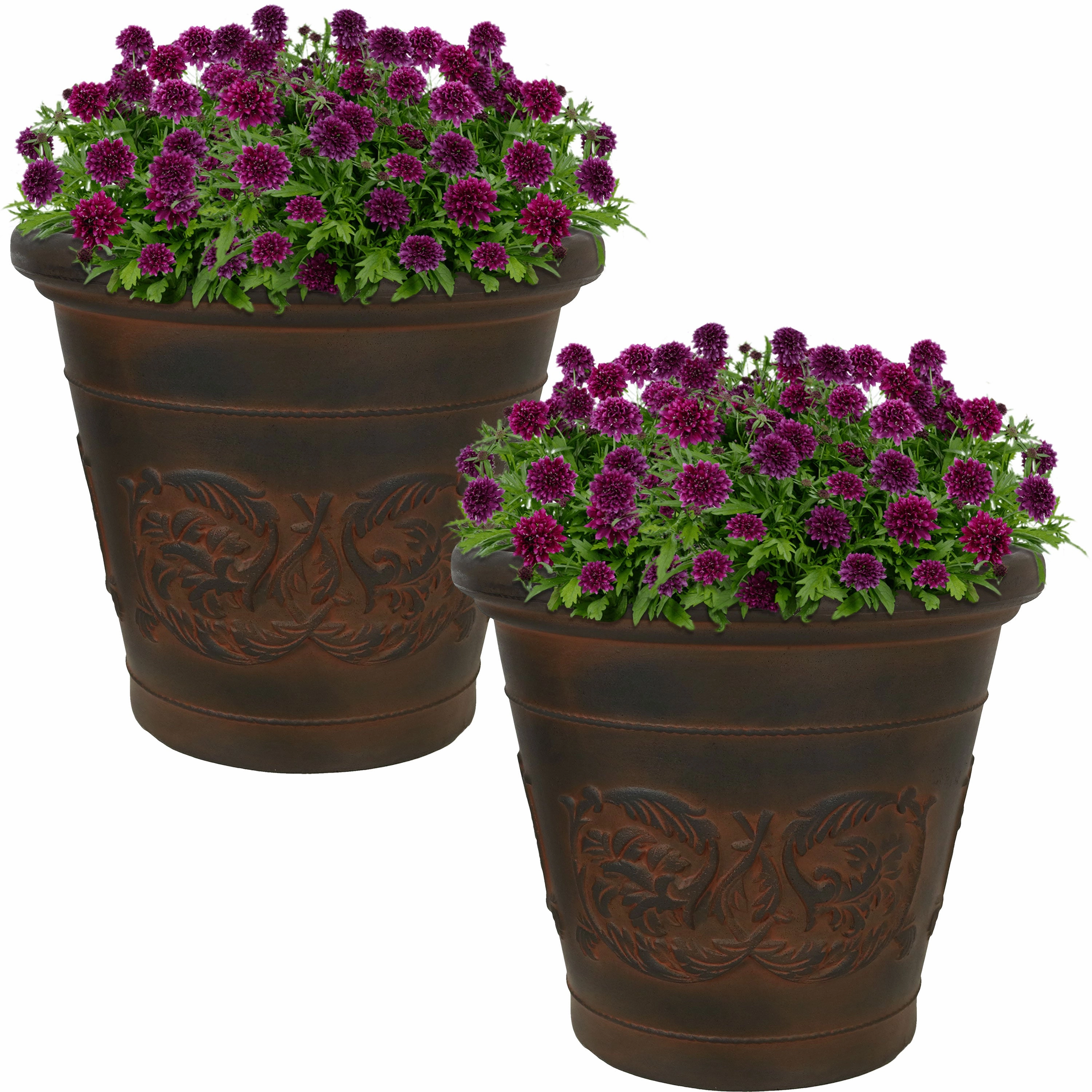 Sunnydaze Arabella Polyresin Outdoor Flower Pot Planter